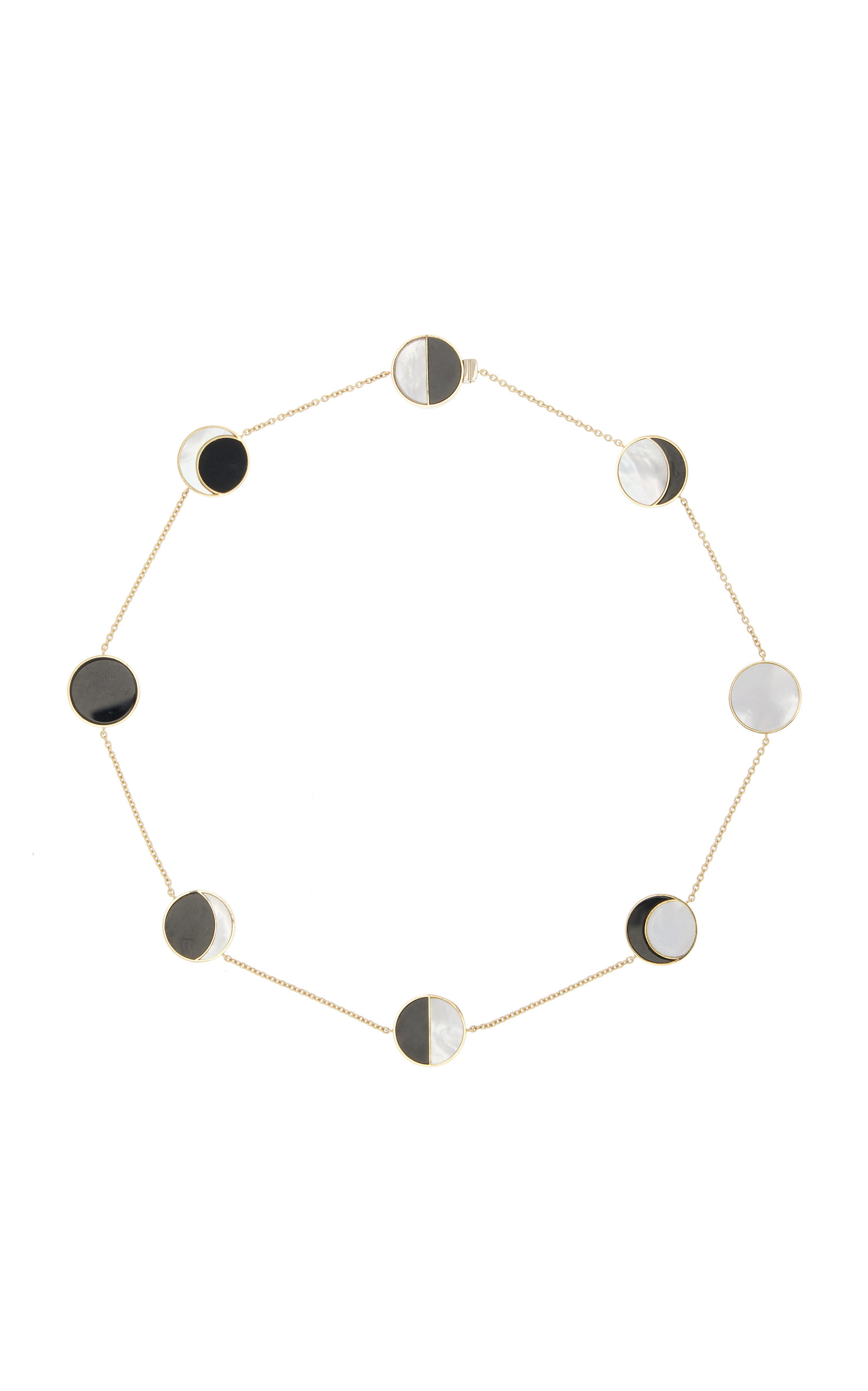 DANIELLE MARKS ECLIPSE 18K YELLOW GOLD ONYX; MOTHER-OF-PEARL NECKLACE