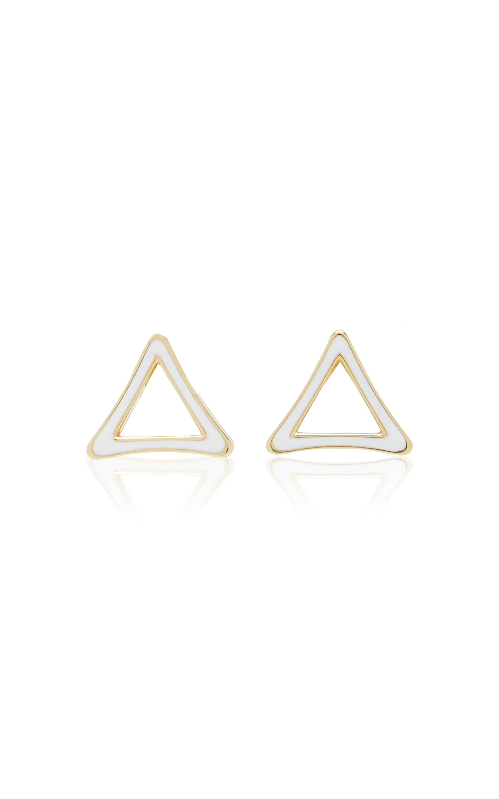 Danielle Marks Women's Triangle Enameled 18k Yellow Gold Earrings