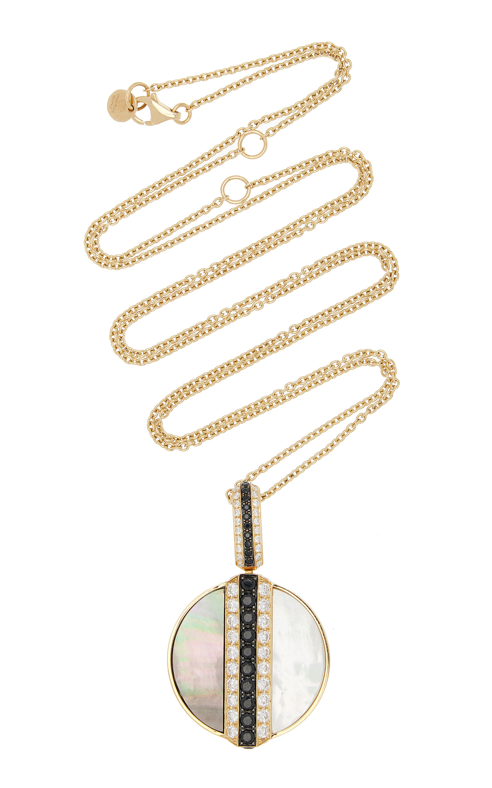 DANIELLE MARKS LUNA 18K YELLOW GOLD MOTHER-OF-PEARL; DIAMOND NECKLACE