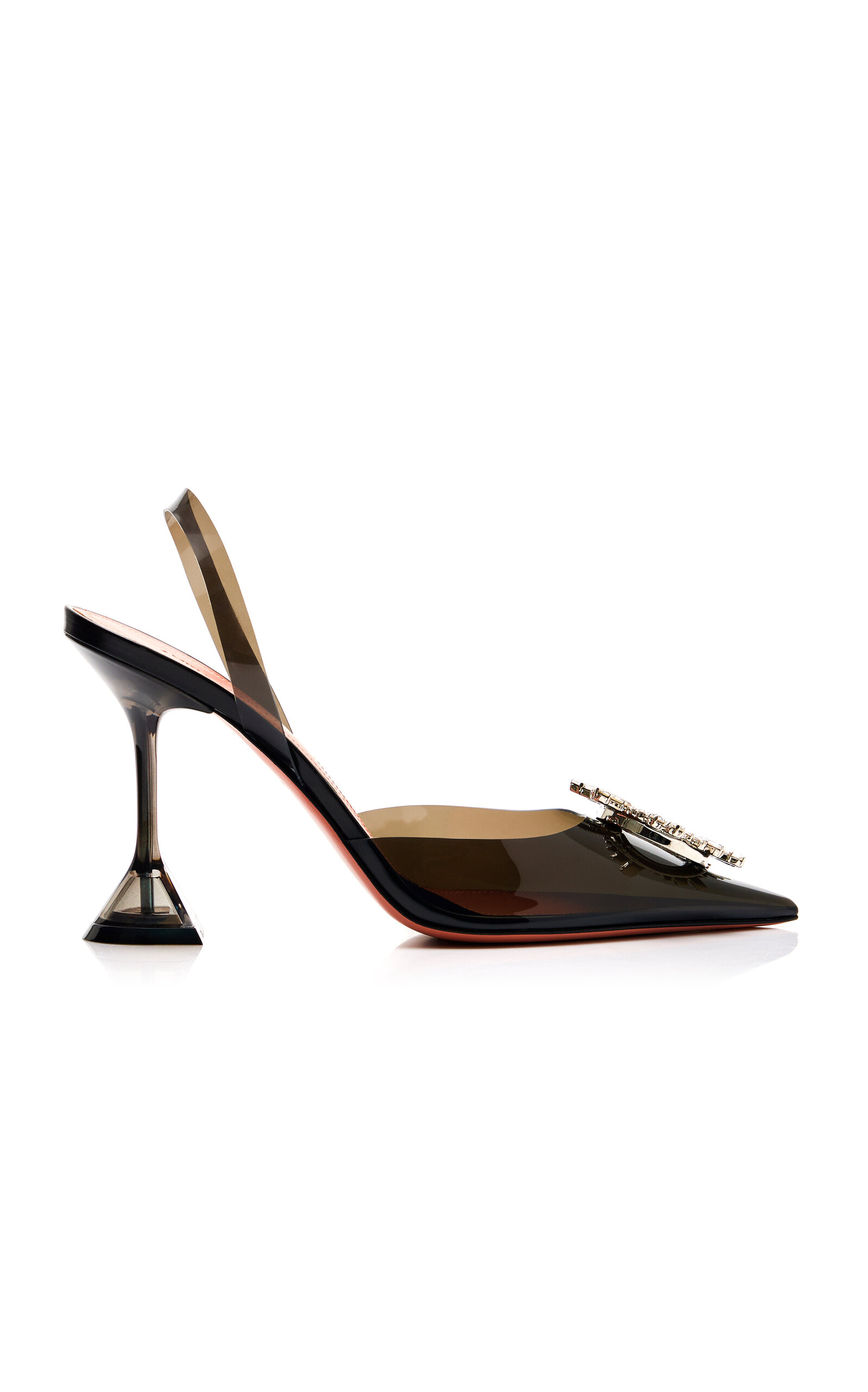 Amina Muaddi - Begum Crystal-Embellished PVC Slingback Pumps - Black - IT 37 - Moda Operandi