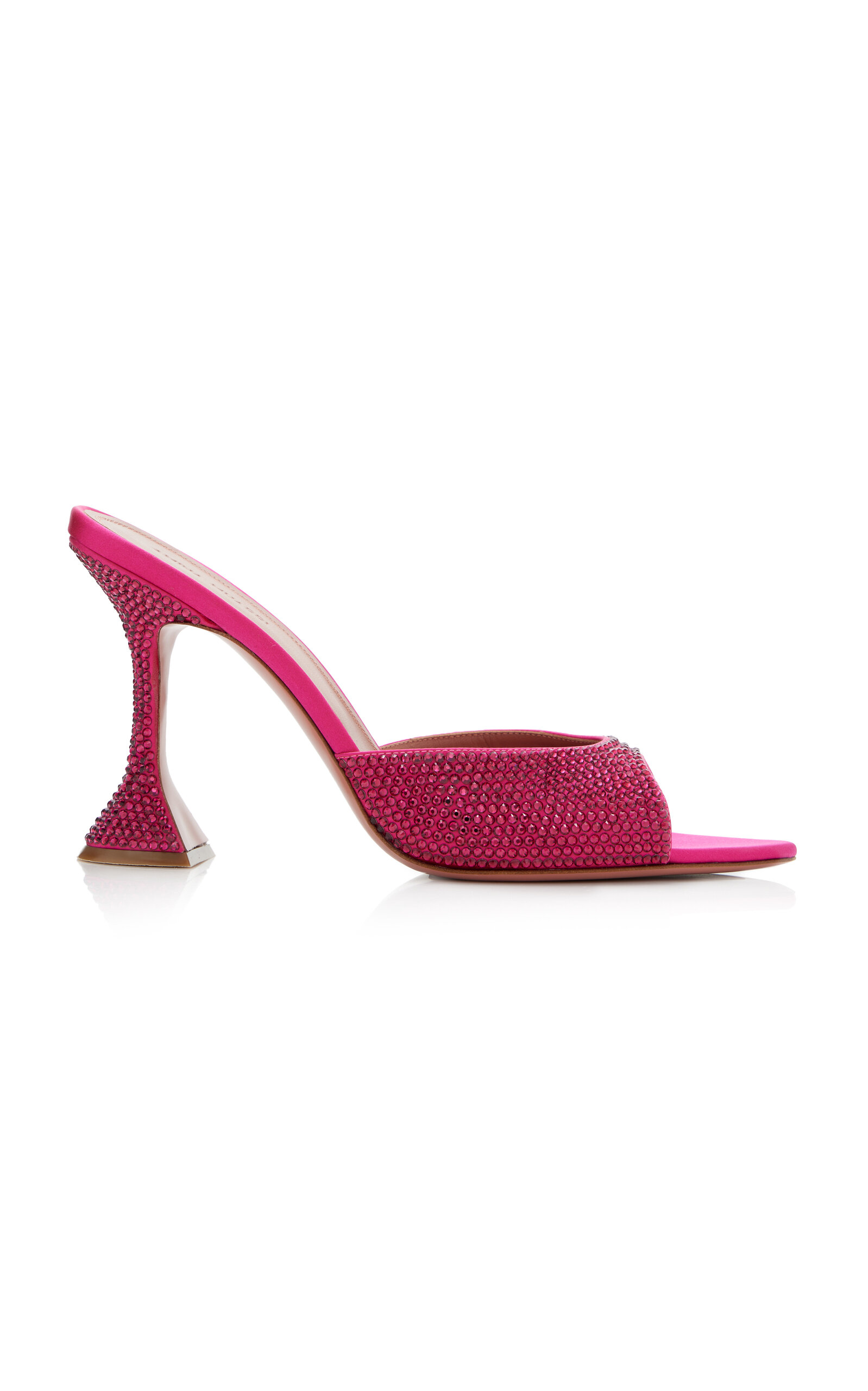 Amina Muaddi Lupita 100mm Crystal-embellished Mules In Pink