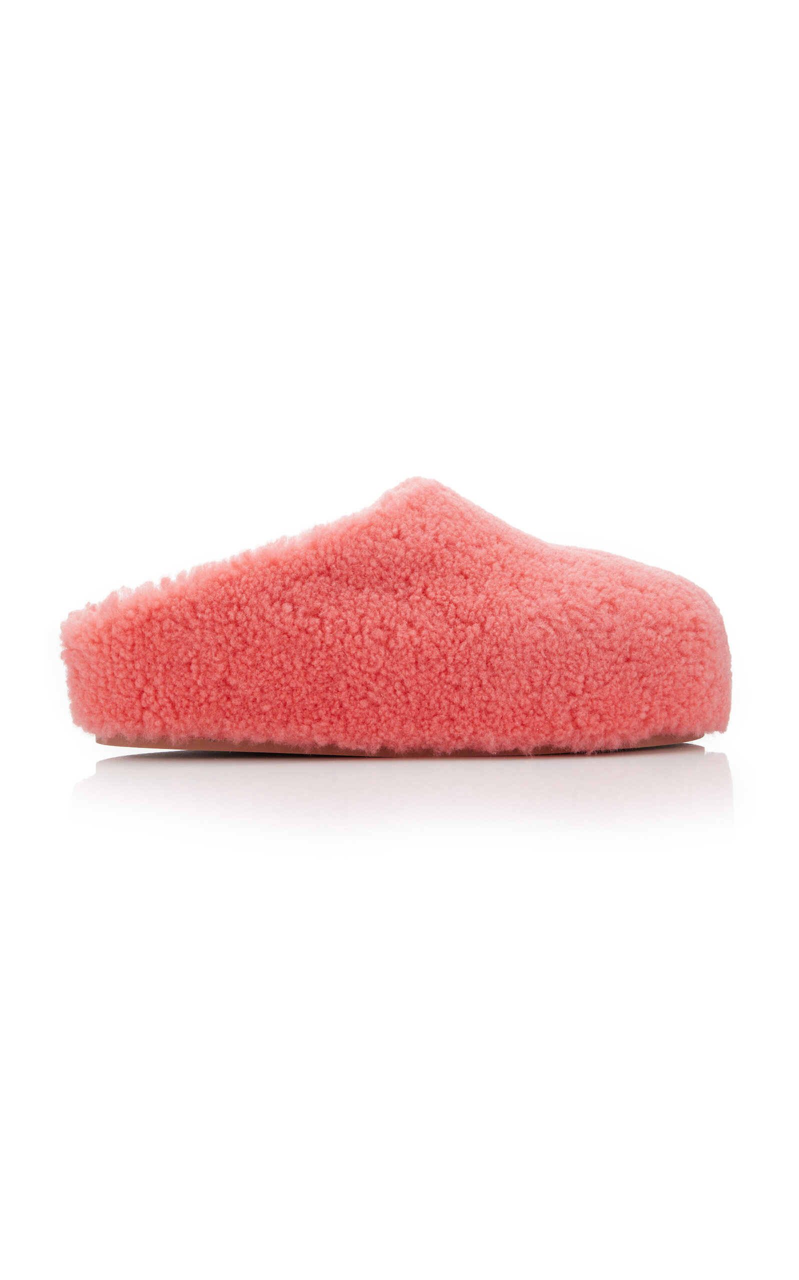 Amina Muaddi Pink Giuly Shearling Slippers
