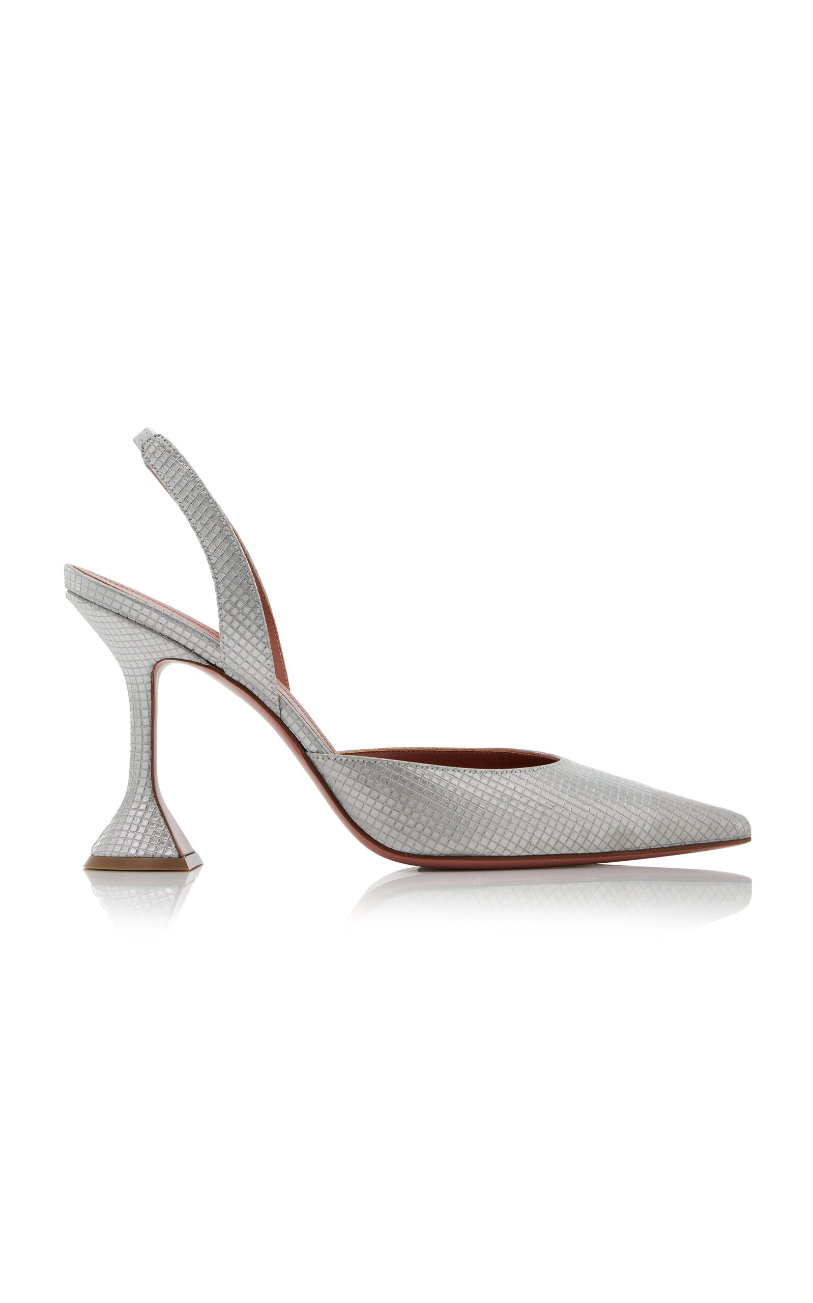 Amina Muaddi - Holli Sequined Slingback Pumps - Silver - IT 40 - Moda Operandi