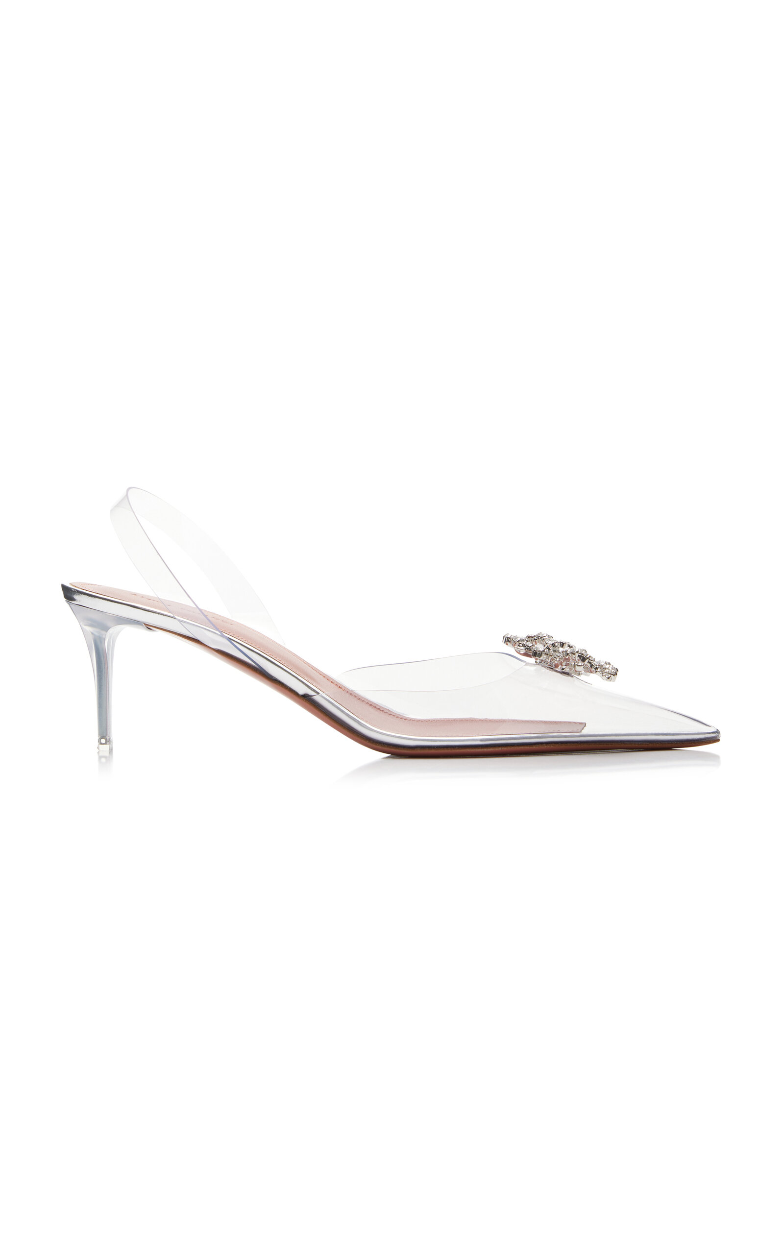 Shop Amina Muaddi Rosie Pvc Slingback Pumps In Clear