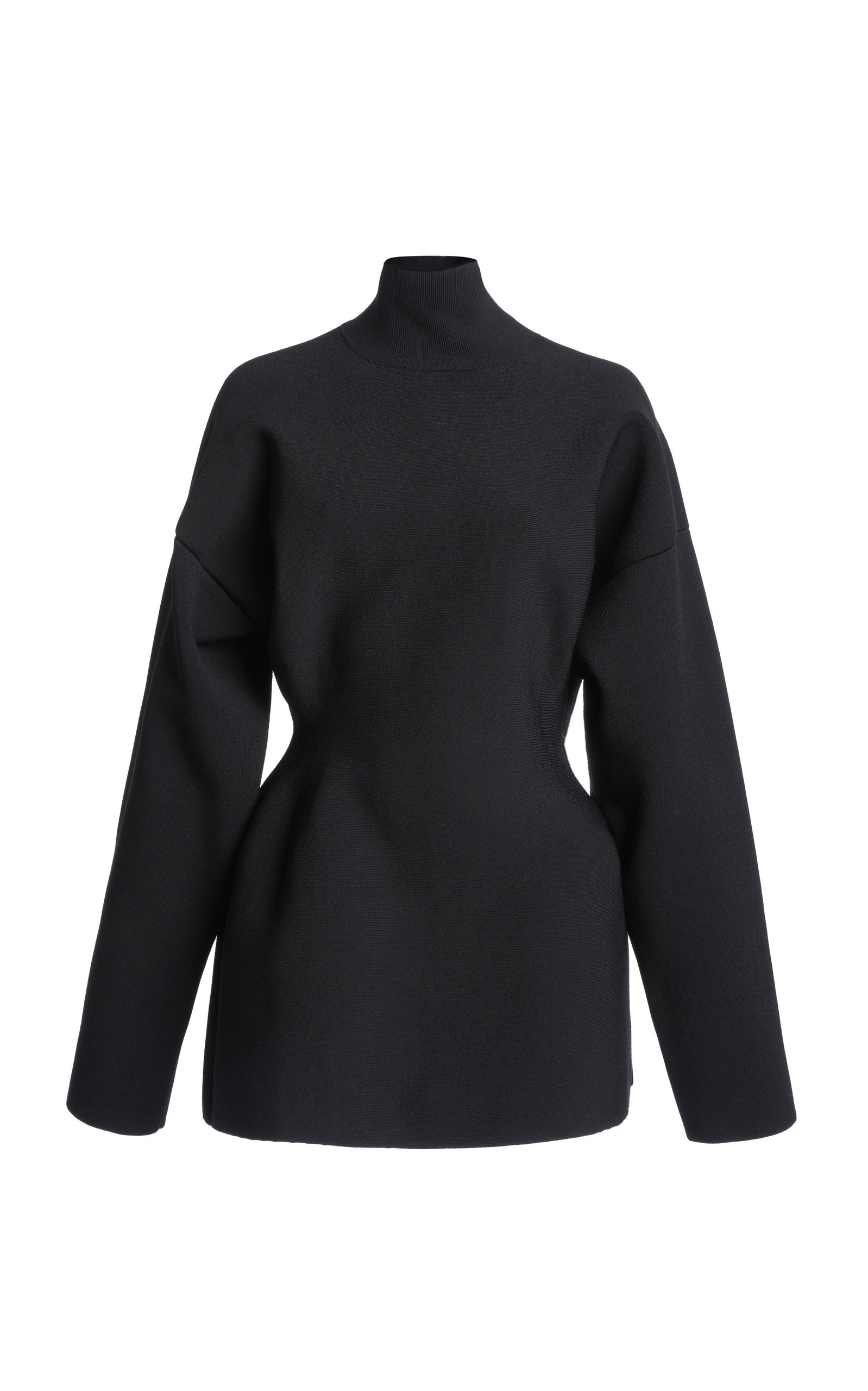 Compact-Knit Hourglass Turtleneck Top