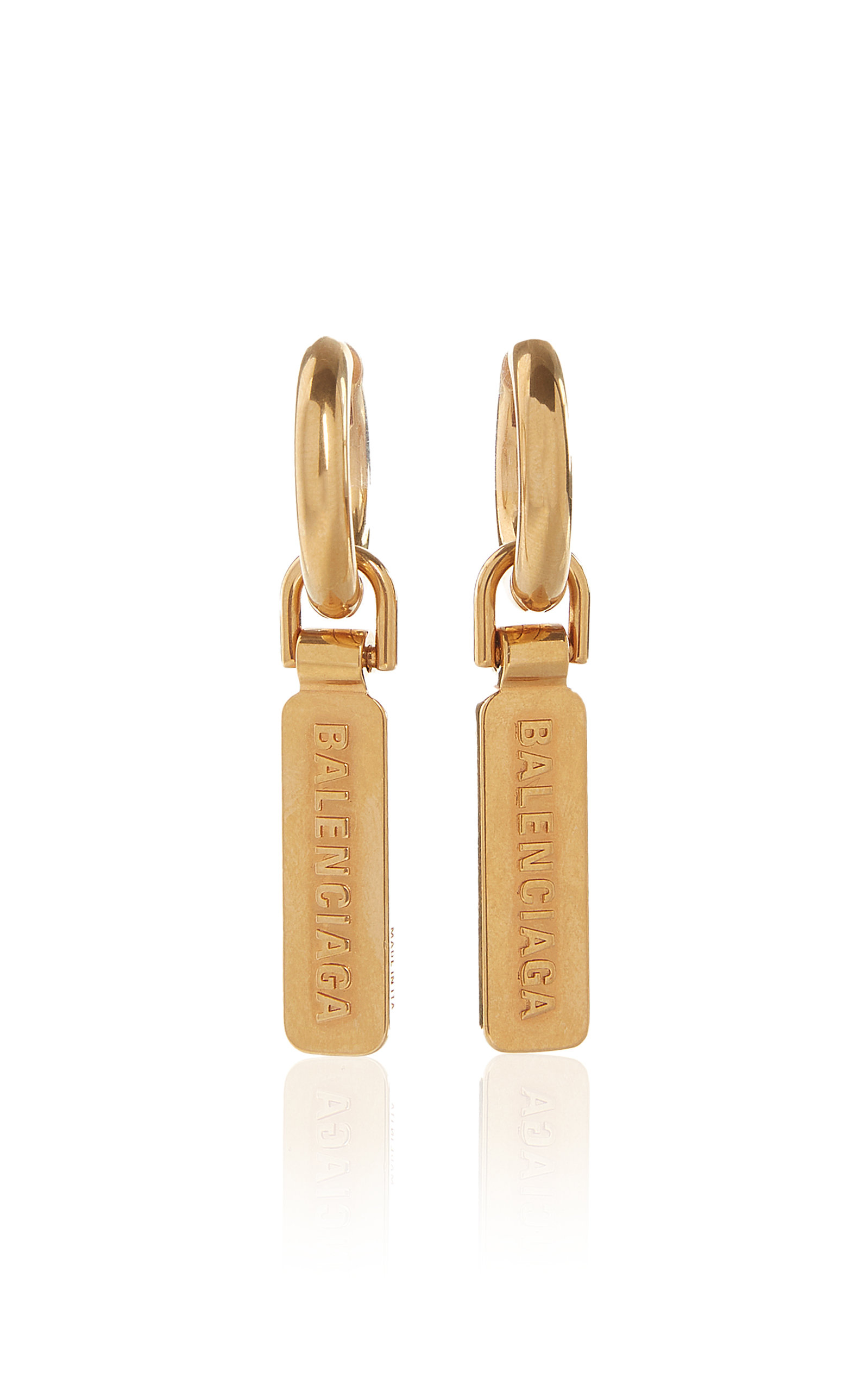 Balenciaga - Skate Tag Gold-Plated Earrings - Gold - OS - Moda Operandi - Gifts For Her