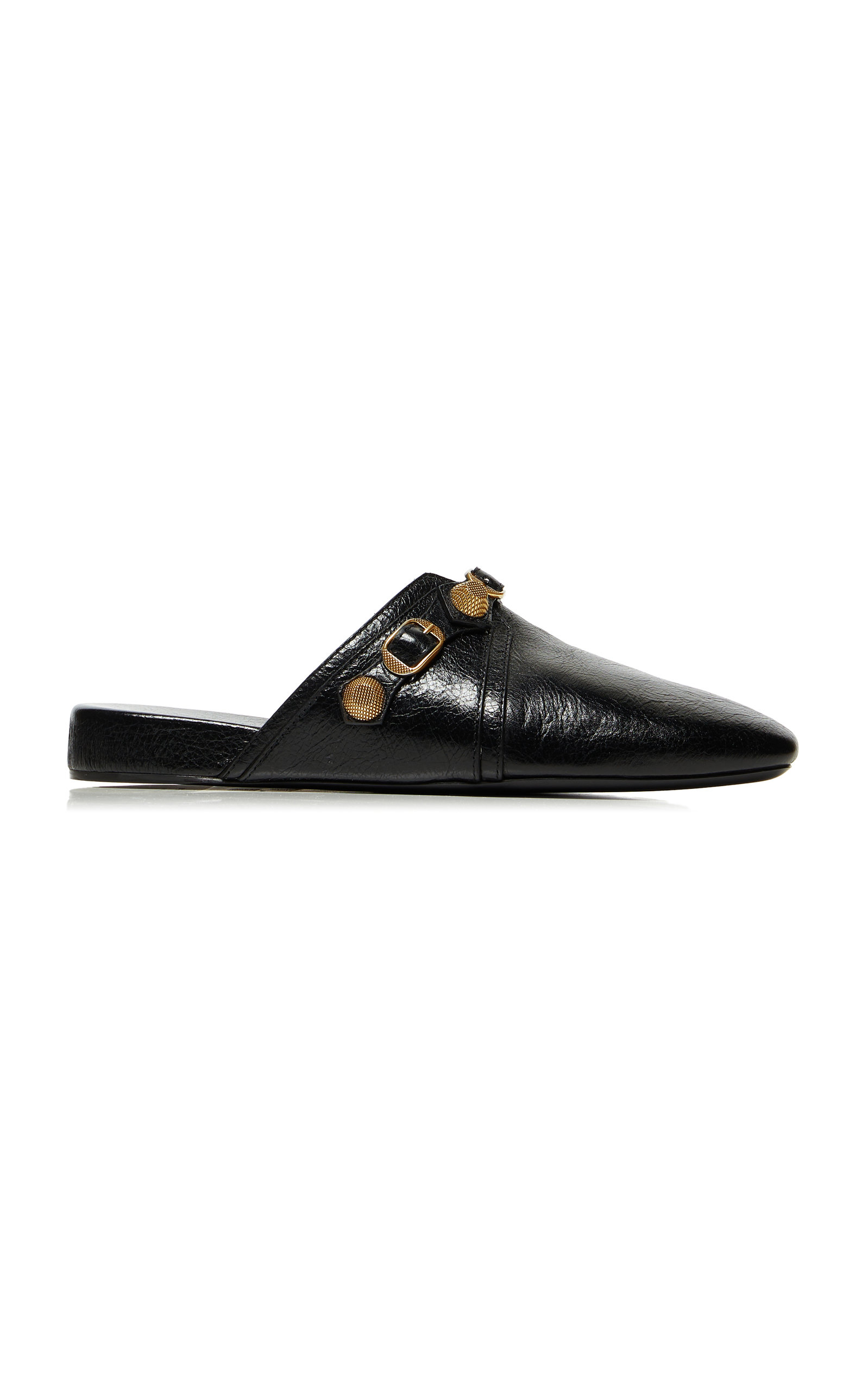 Balenciaga - Cosy Cagole Leather Slides - Black - IT 35 - Moda Operandi