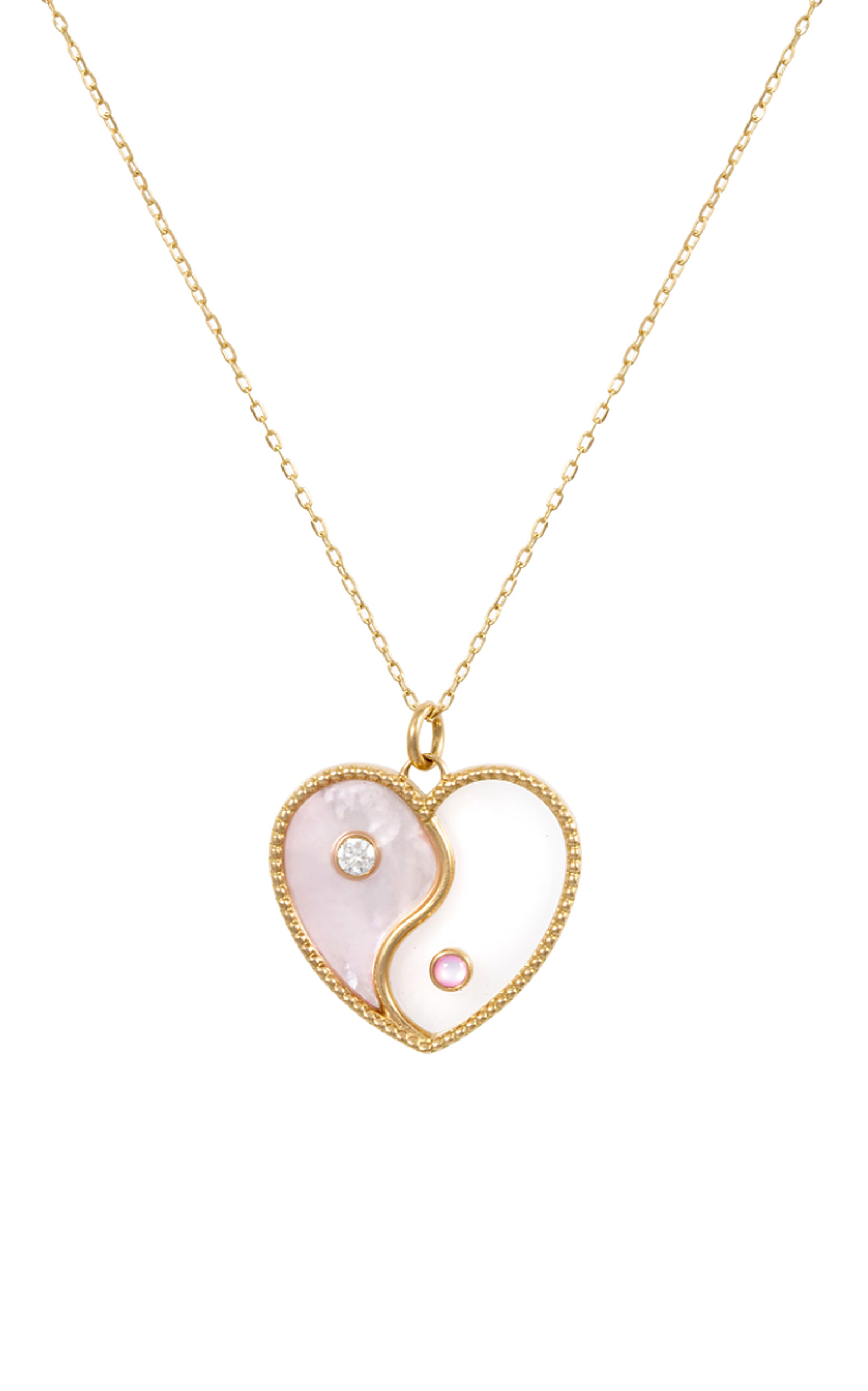 L'Atelier Nawbar Women's Ying Yang Heart 18K Yellow Gold Multi-Stone Necklace