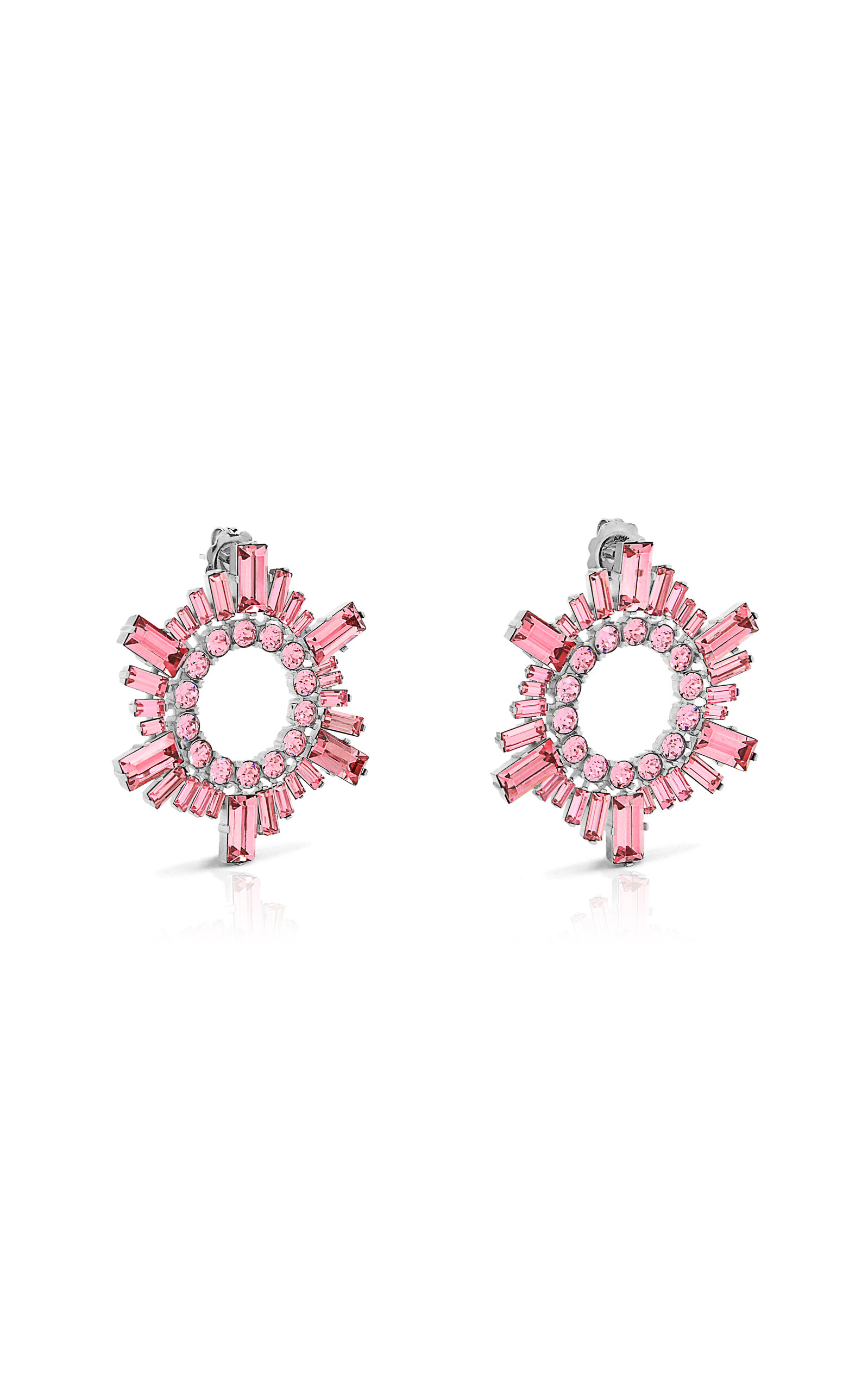 Amina Muaddi - Women's Mini Begum Crystal Earrings - Pink - OS - Moda Operandi - Gifts For Her
