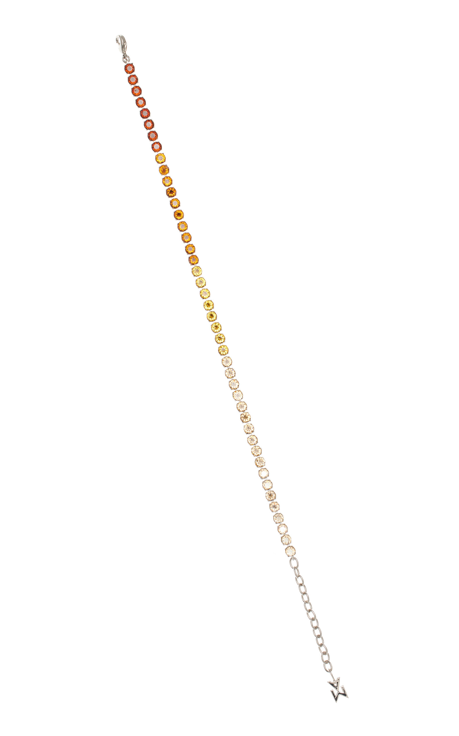 Amina Muaddi Crystal Tennis Anklet In Orange