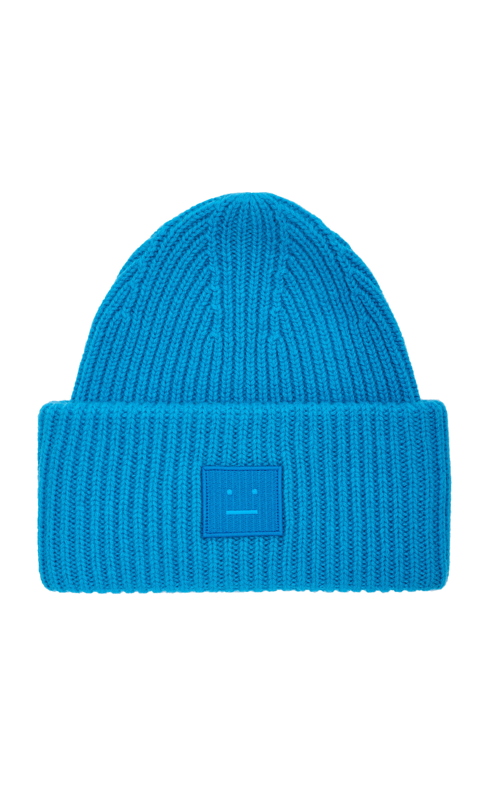 Acne Studios - Women's Pansy N Face Appliquéd Wool Beanie - Blue - OS - Moda Operandi