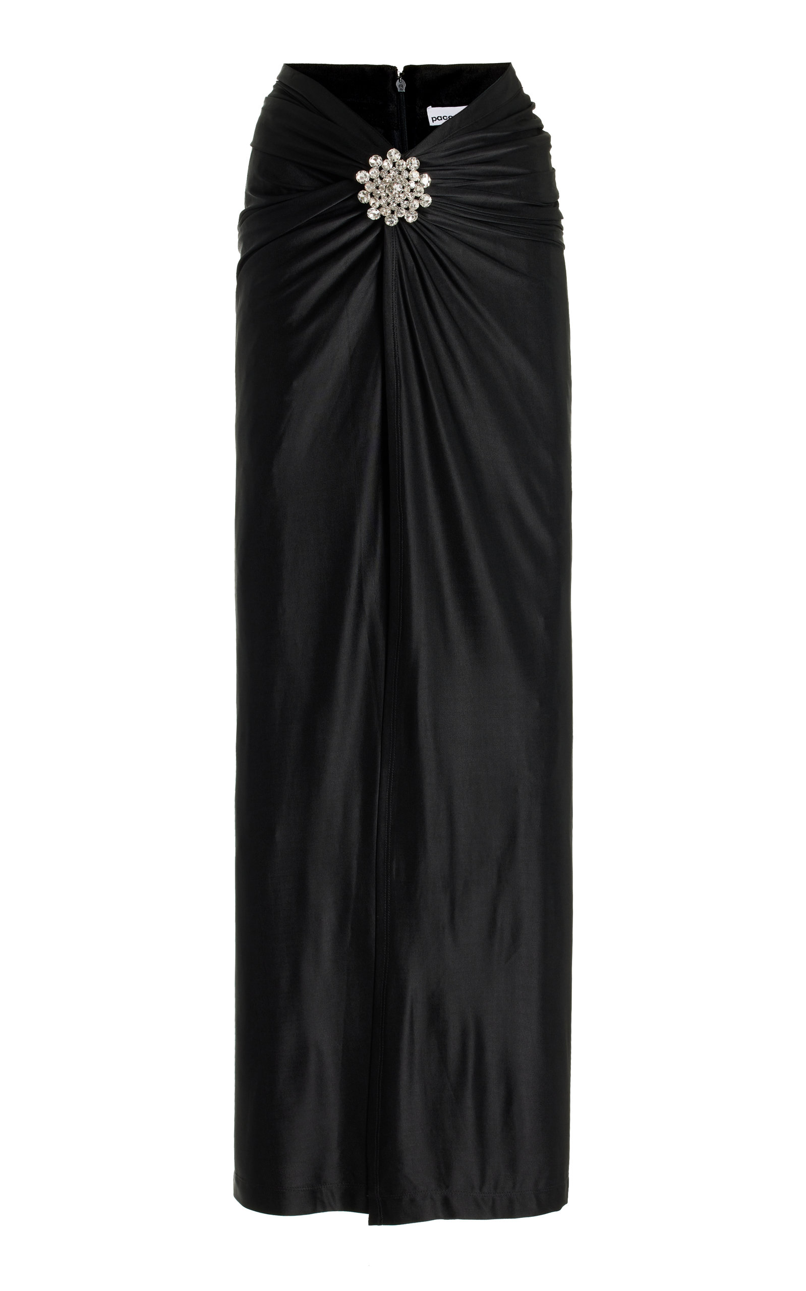 Paco Rabanne - Women's Draped Asymmetric Jersey Maxi Skirt - Black - FR 34 - Moda Operandi