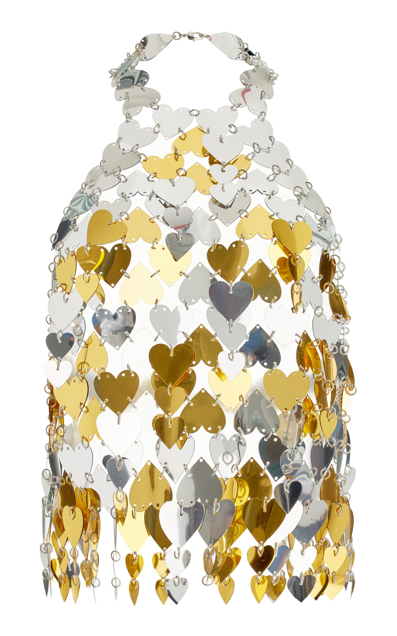 Rabanne Silver And Gold-tone Chain-link Halterneck Top In Metallic