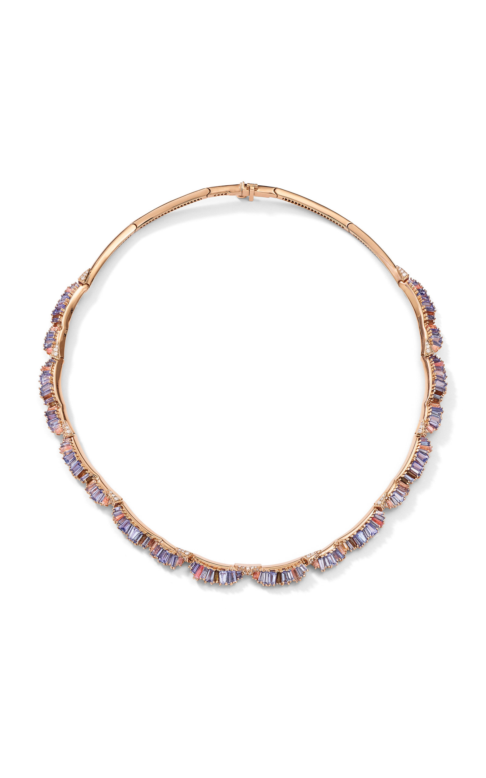 NAK ARMSTRONG WOMEN'S 20K ROSE GOLD RUCHED RIVIERE NECKLACE
