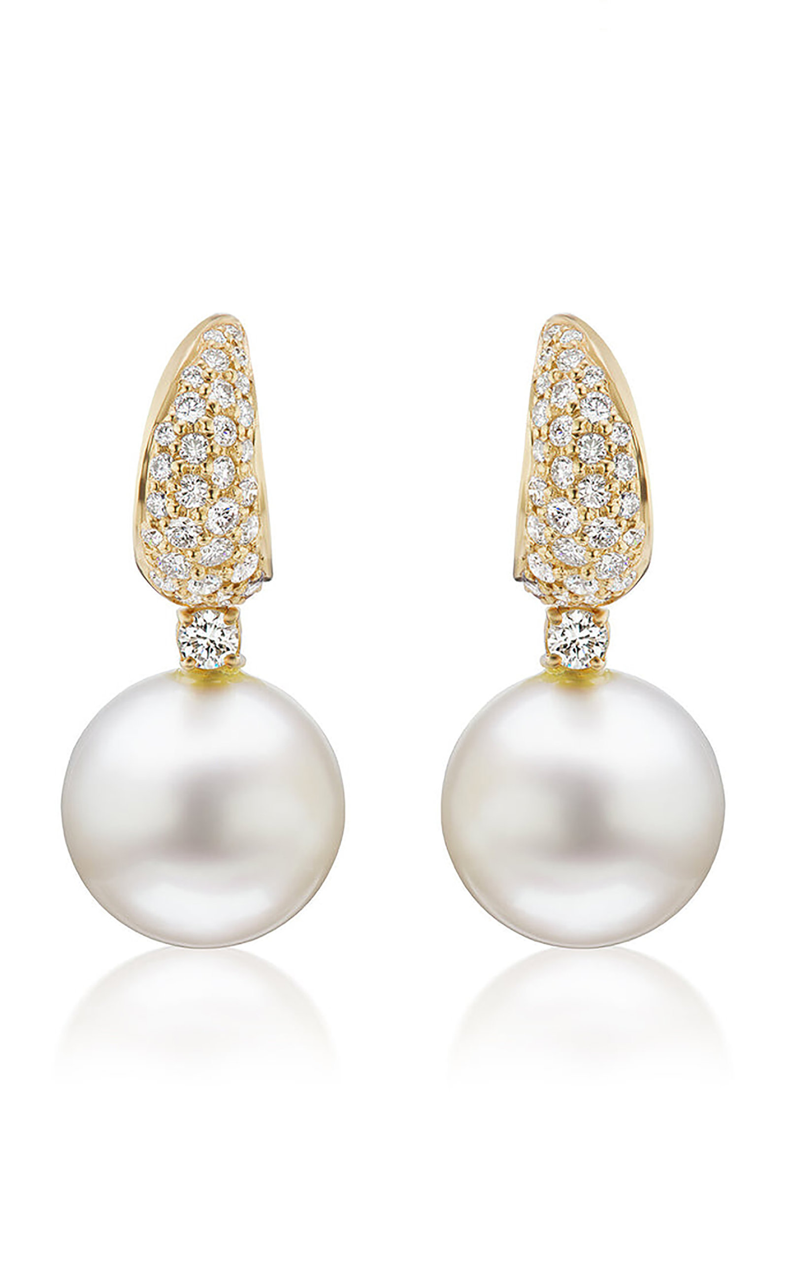Briony Raymond Women's 18k Yellow Gold Etoile Pearl & Diamond Earrings
