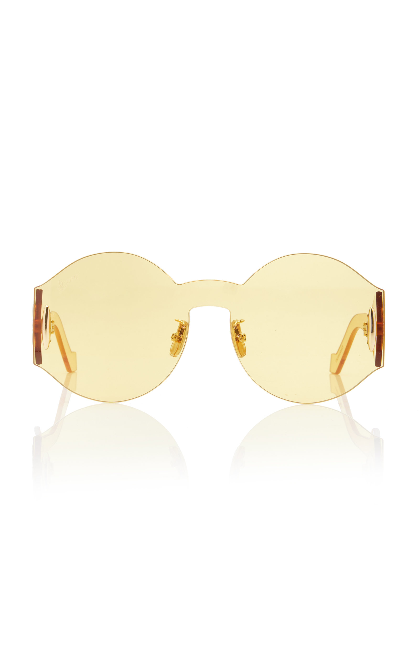 Loewe Round-frame Metal Sunglasses In Yellow