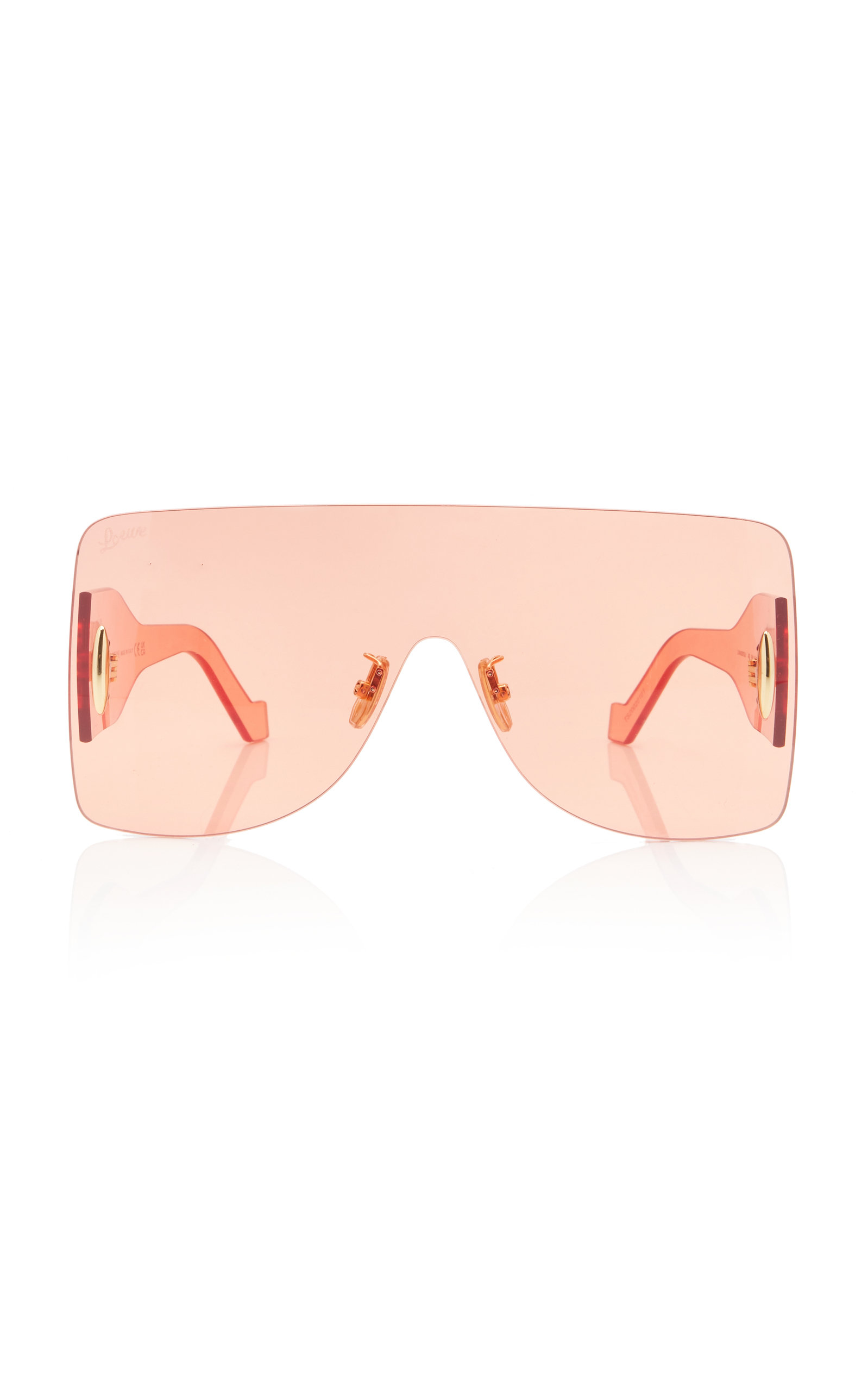 Loewe Anagram Mask 144mm Oversize Square Sunglasses In Orange