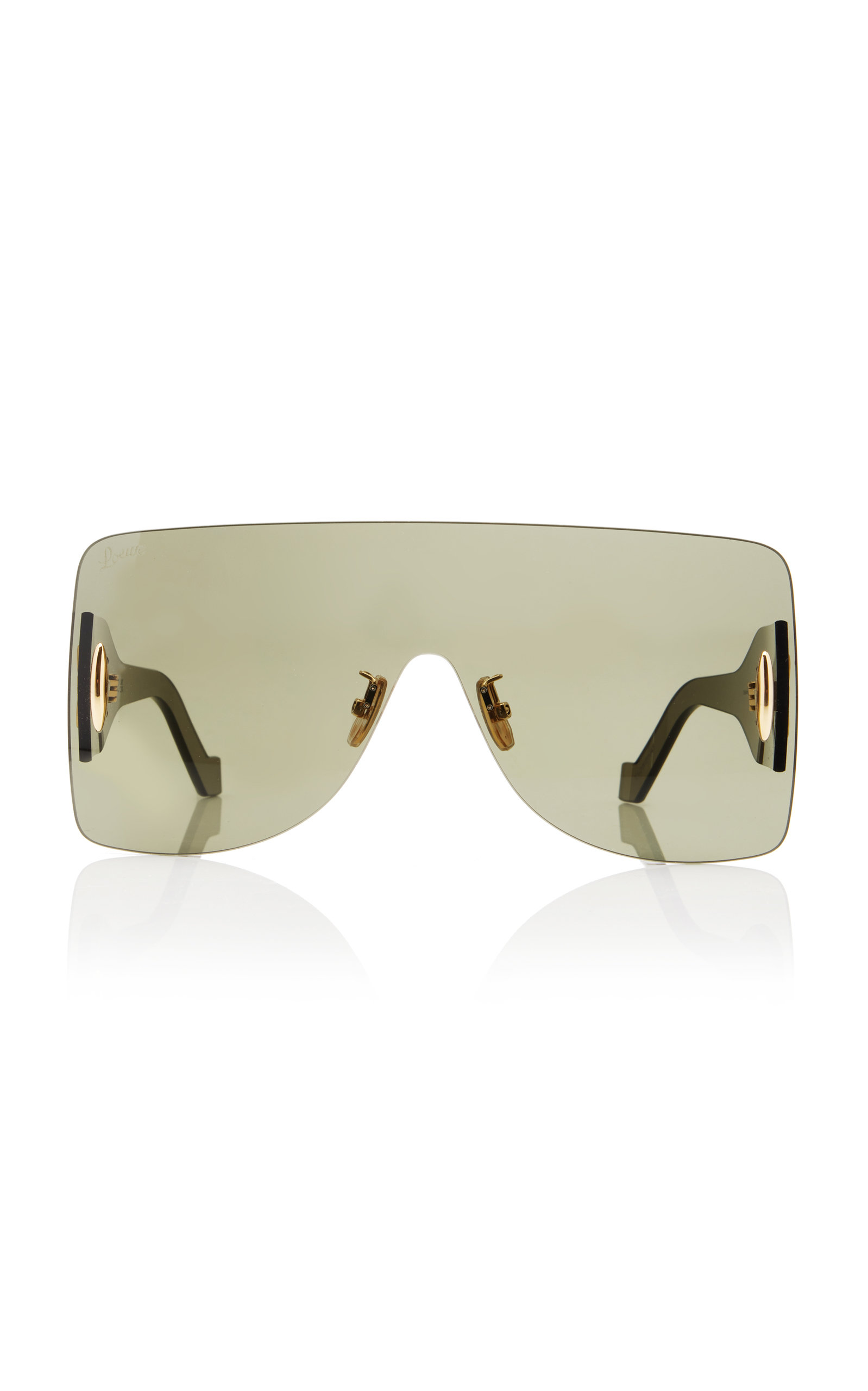 Loewe Transparent Mask Metal Sunglasses In Dark Green