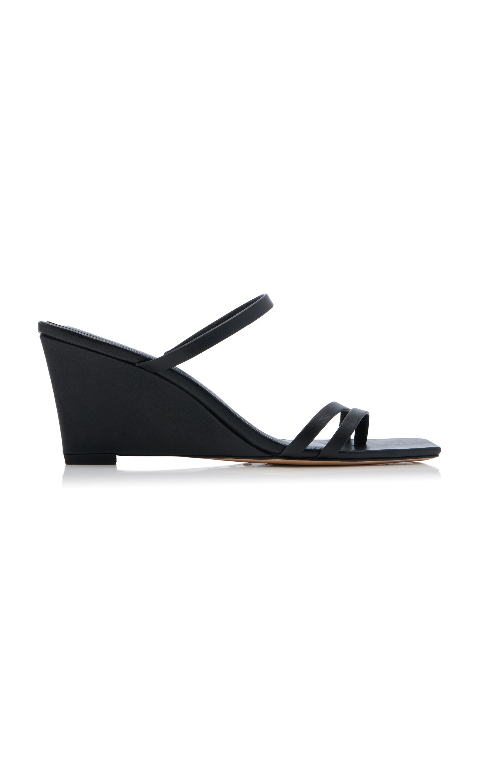 ST AGNI LEATHER WEDGE SANDALS