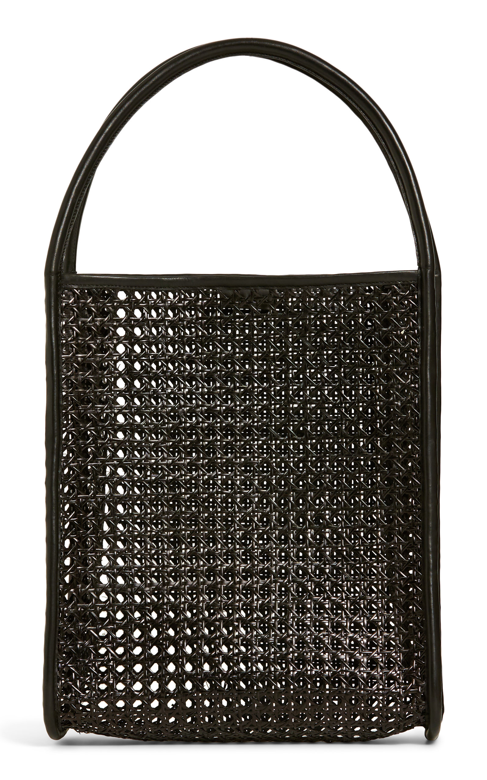 St. Agni Rattan Leather Tote Bag - Black - OS