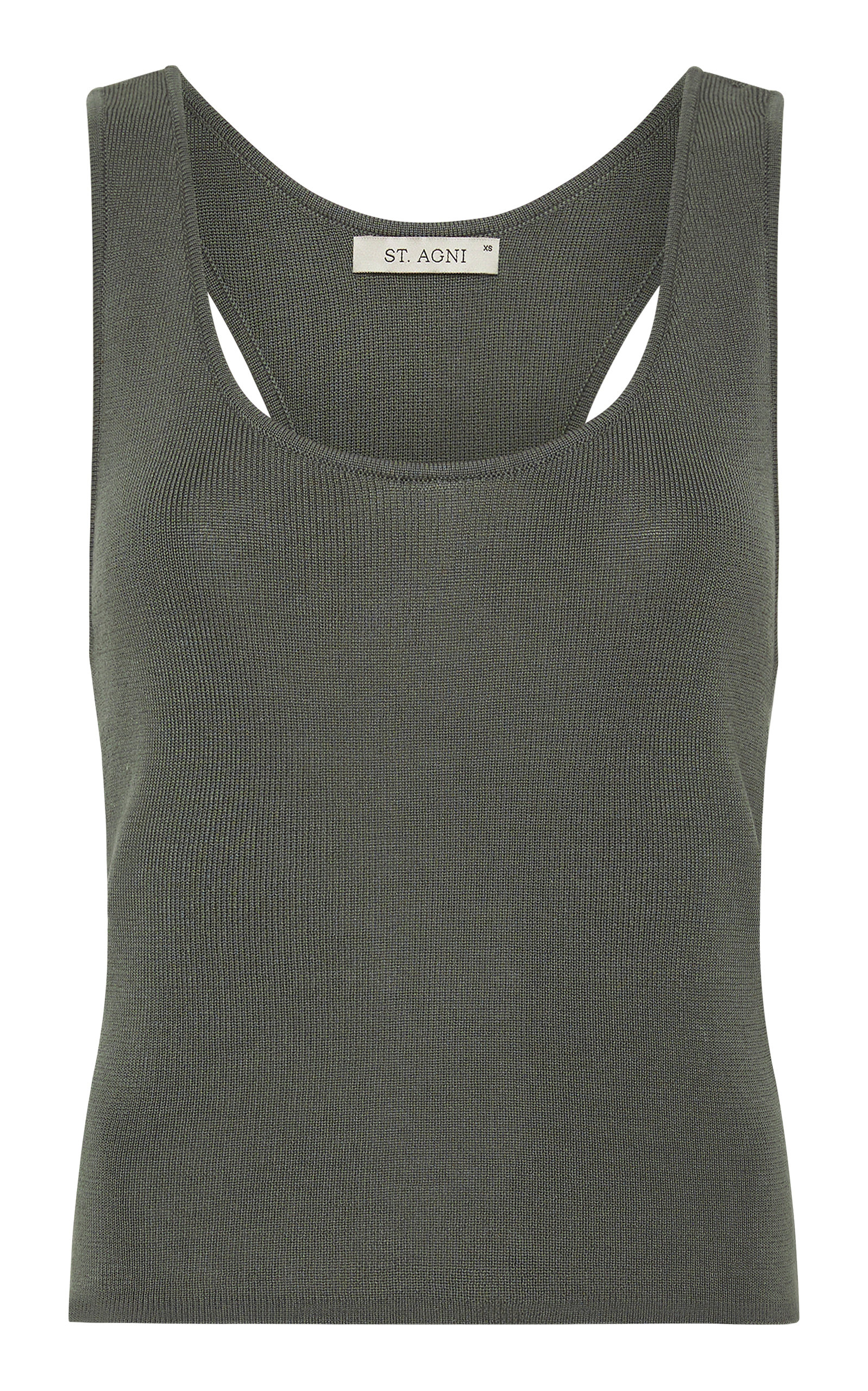 St Agni Women's Racer Back Knit Top In Grey
