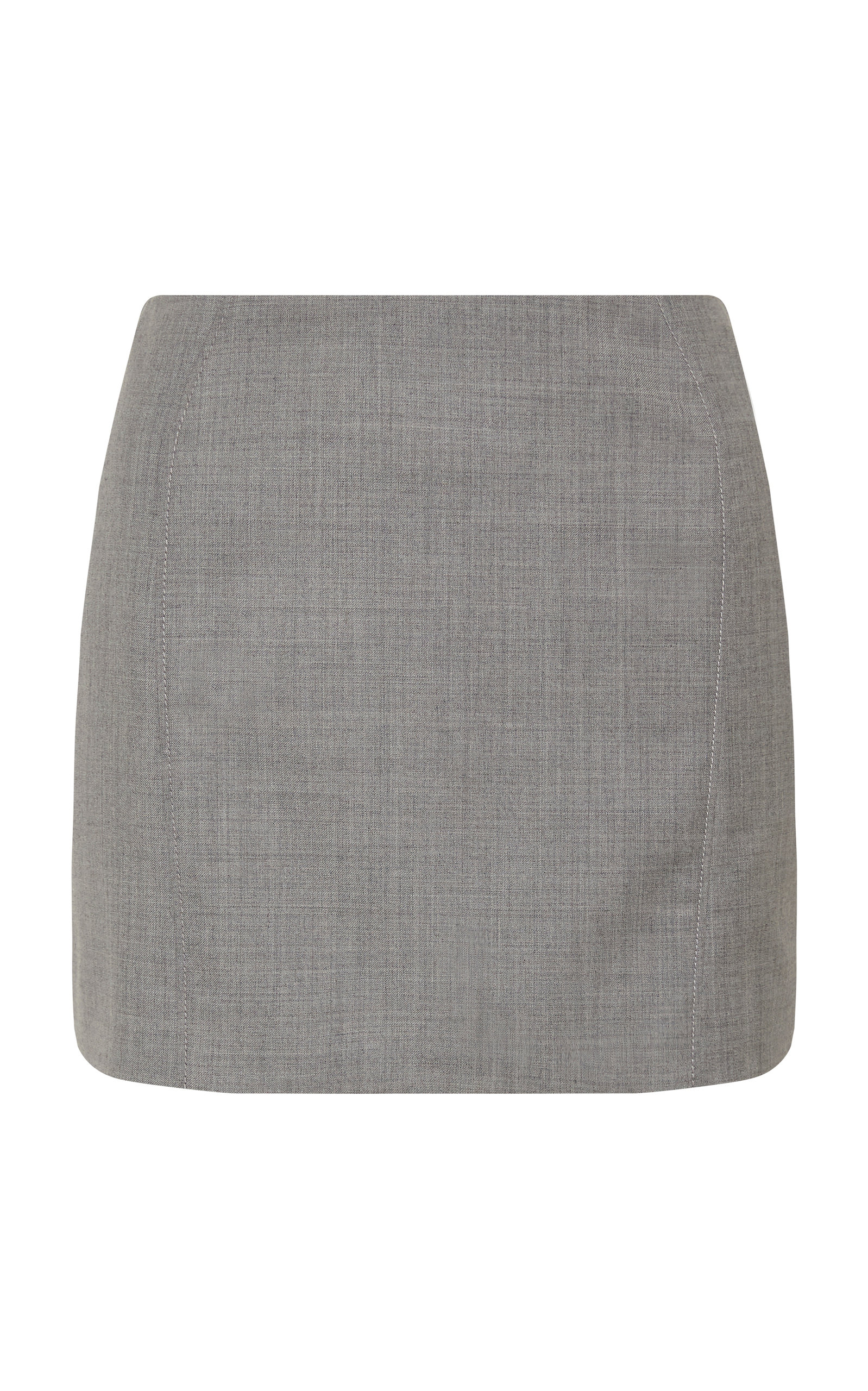 St. Agni Women's Curve Seam Wool Mini Skirt In Grey