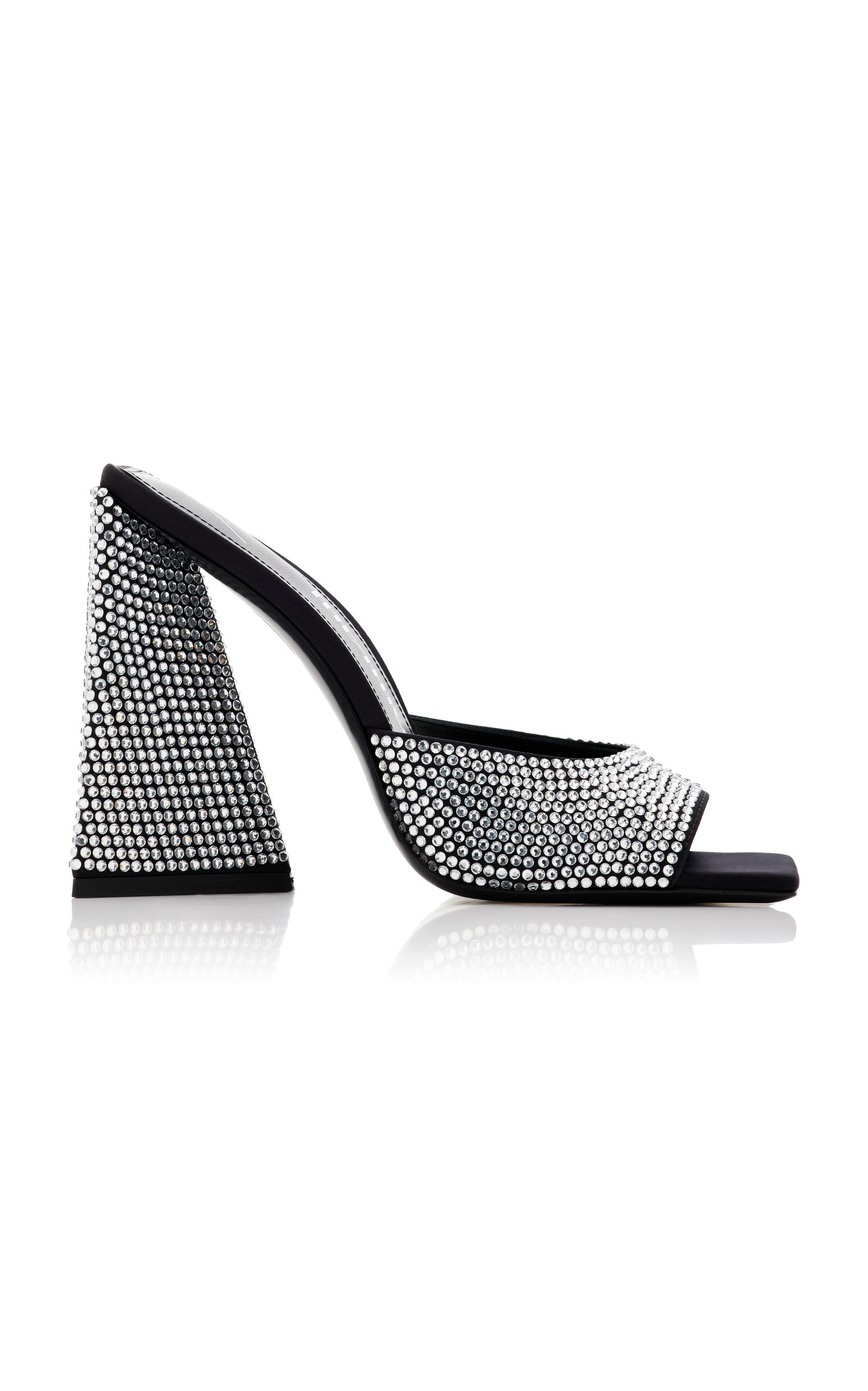 Attico Devon 110 Rhinestone-embellished Mules In Black