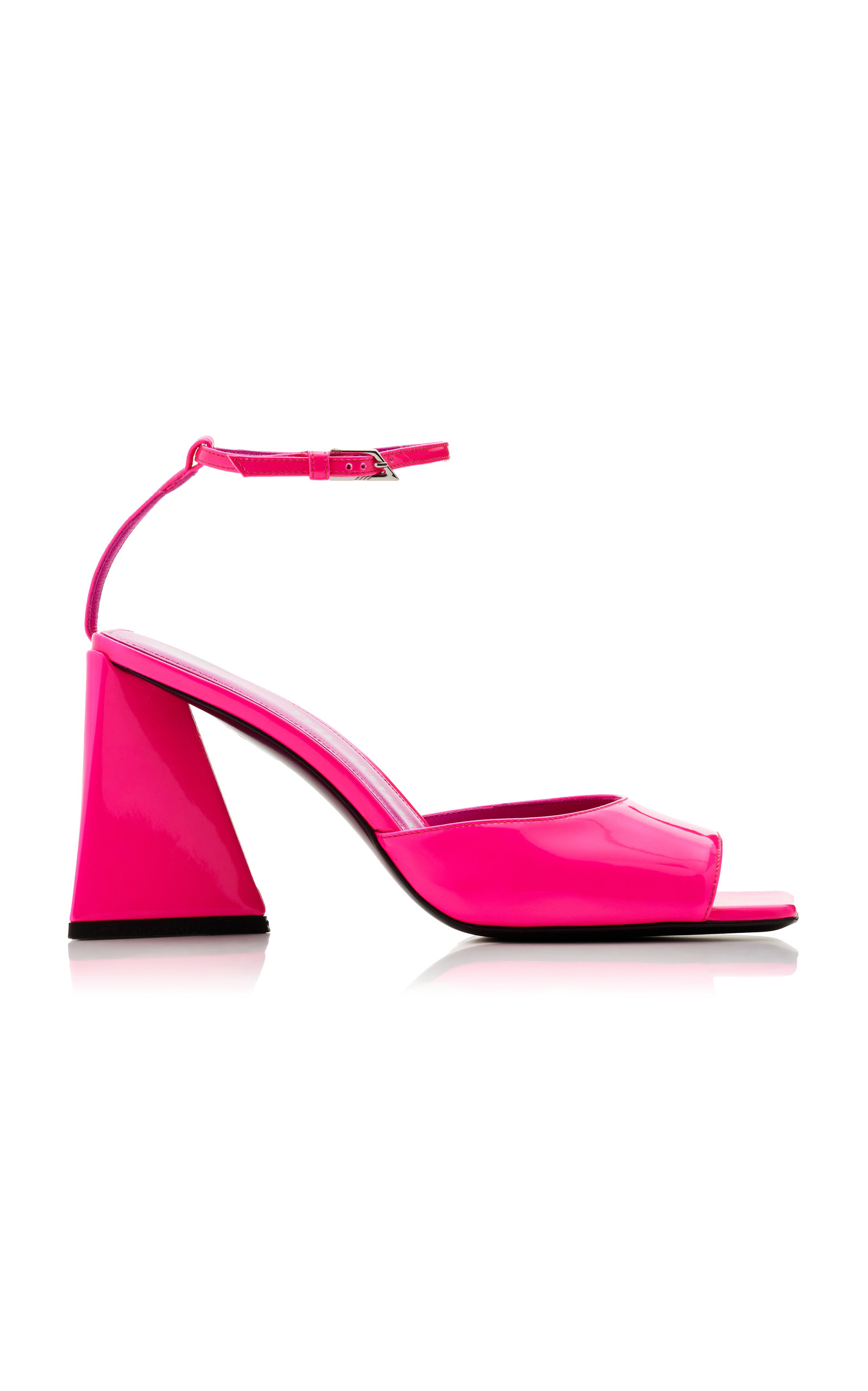 Attico Piper Patent Sandals In Pink
