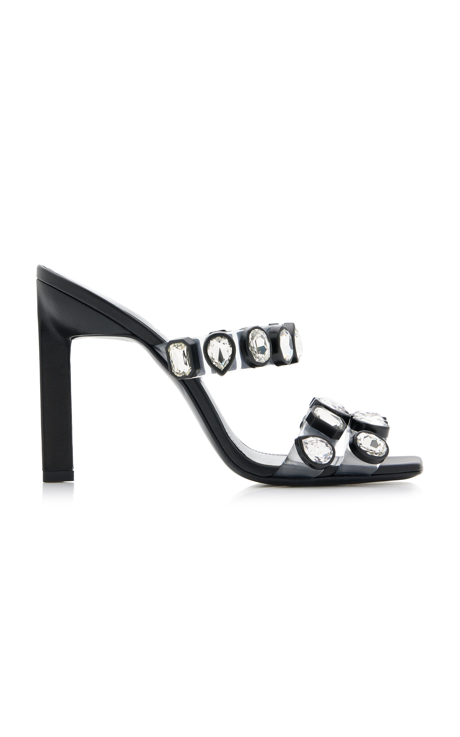 Attico 'nanci' Embroidered Pvc Mule In Black