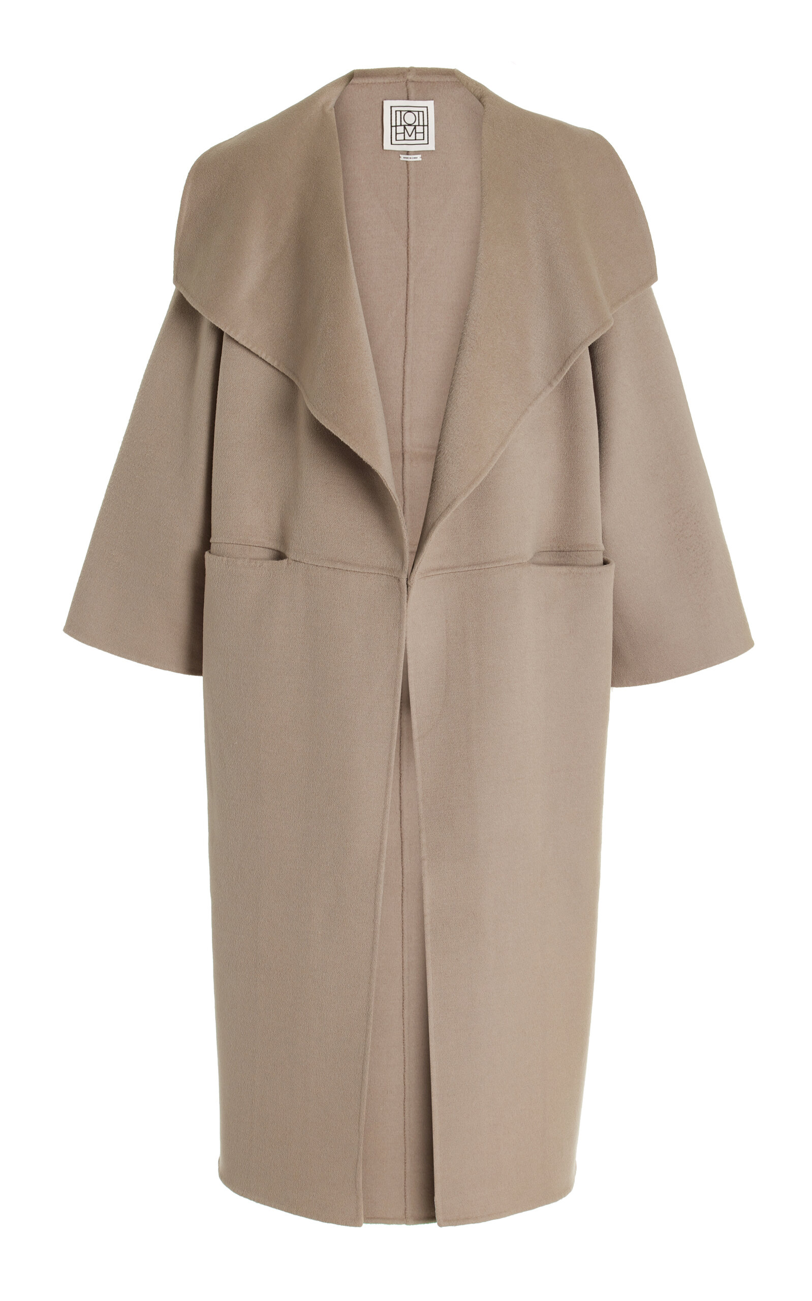 Totême Signature Draped Wool And Cashmere-blend Coat In Grey