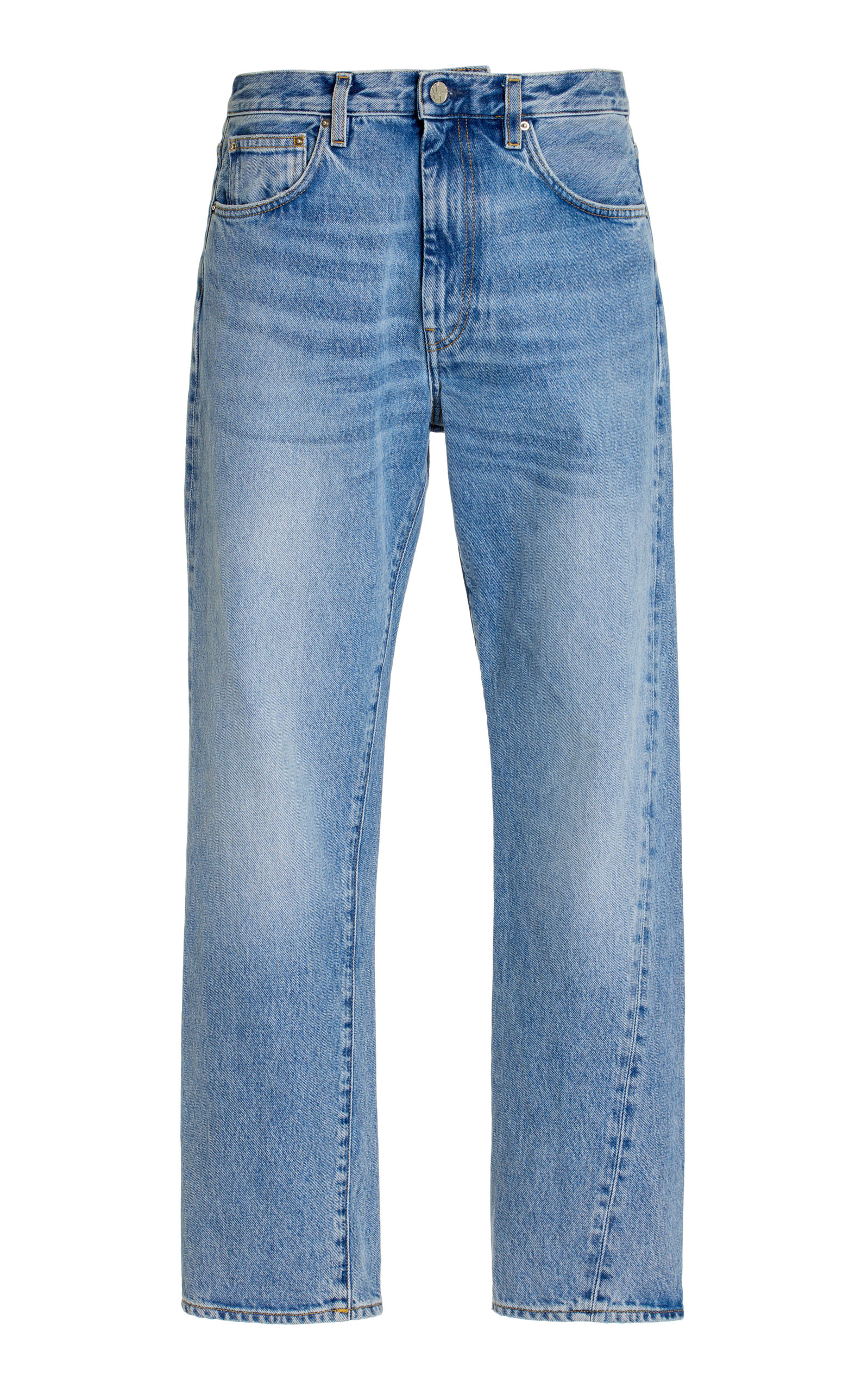Toteme Twisted-Seam Rigid Mid-Rise Straight-Leg Jeans