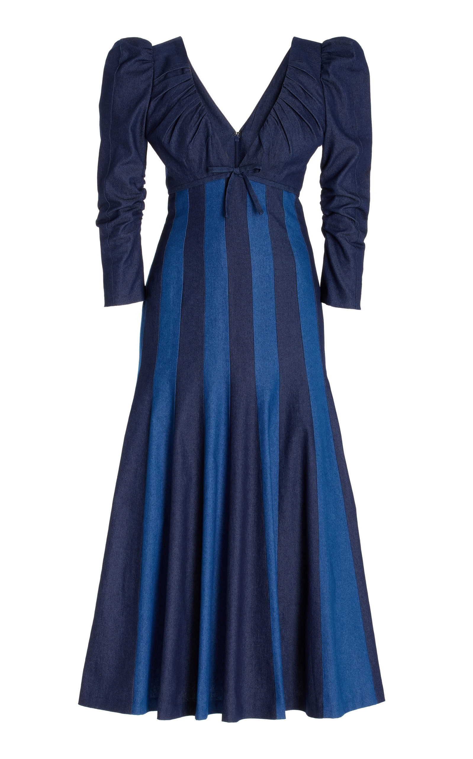 Carolina Herrera - Women's Flared Denim Midi Dress - Multi - US 2 - Moda Operandi