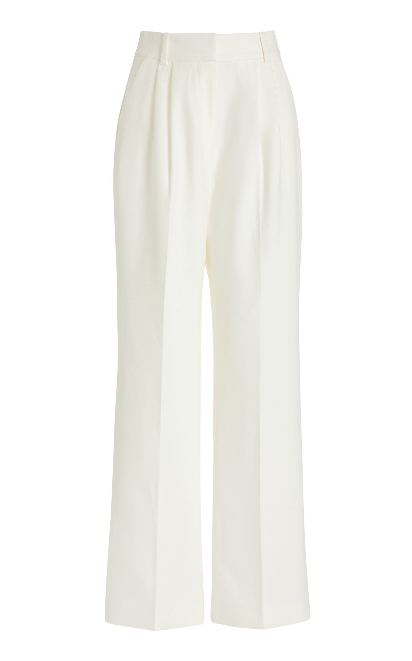 Shop Favorite Daughter The Favorite High-waisted Pleated Pants In Ivory