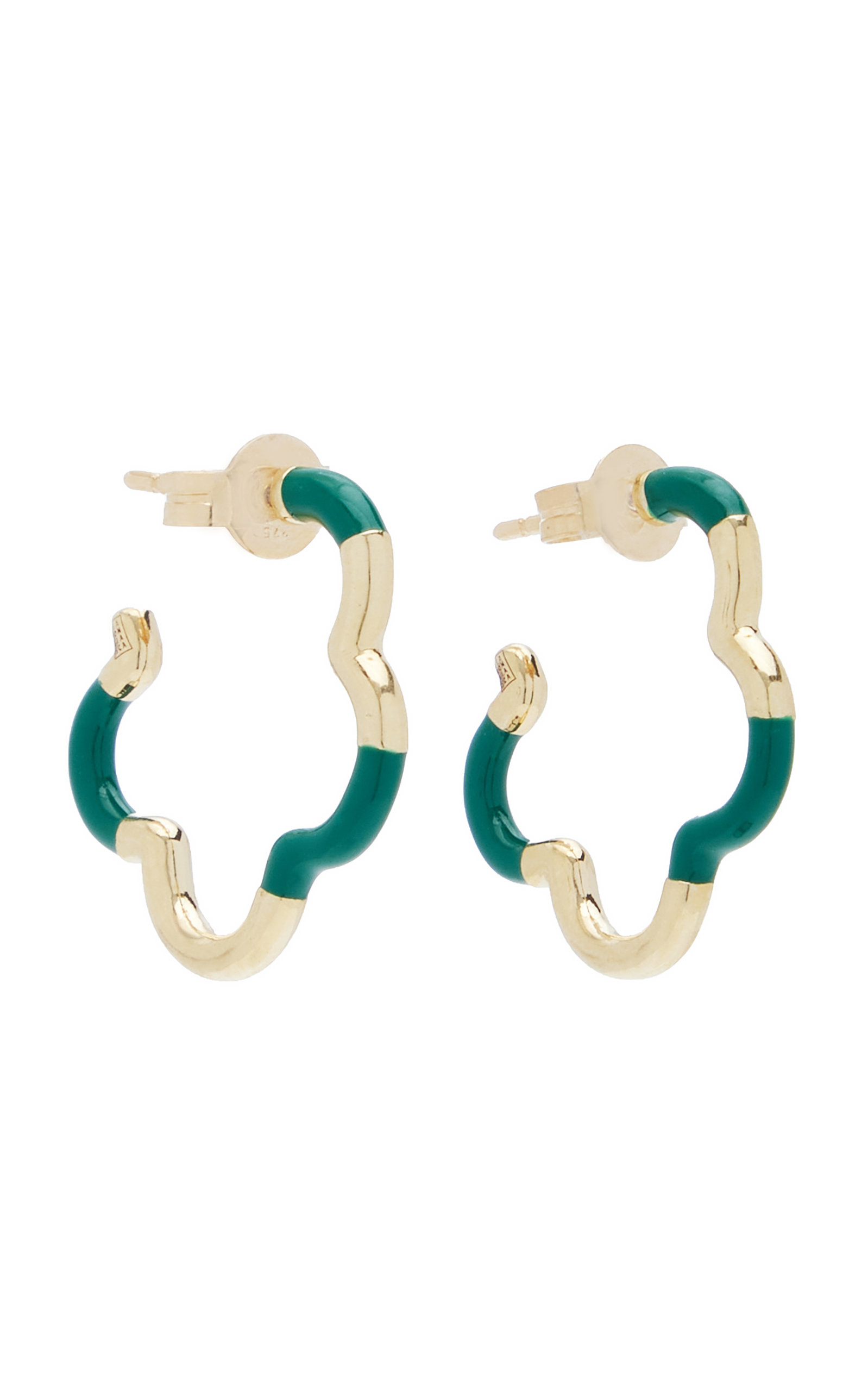 Bea Bongiasca Women's B Mini 9K Yellow Gold Enameled Earrings