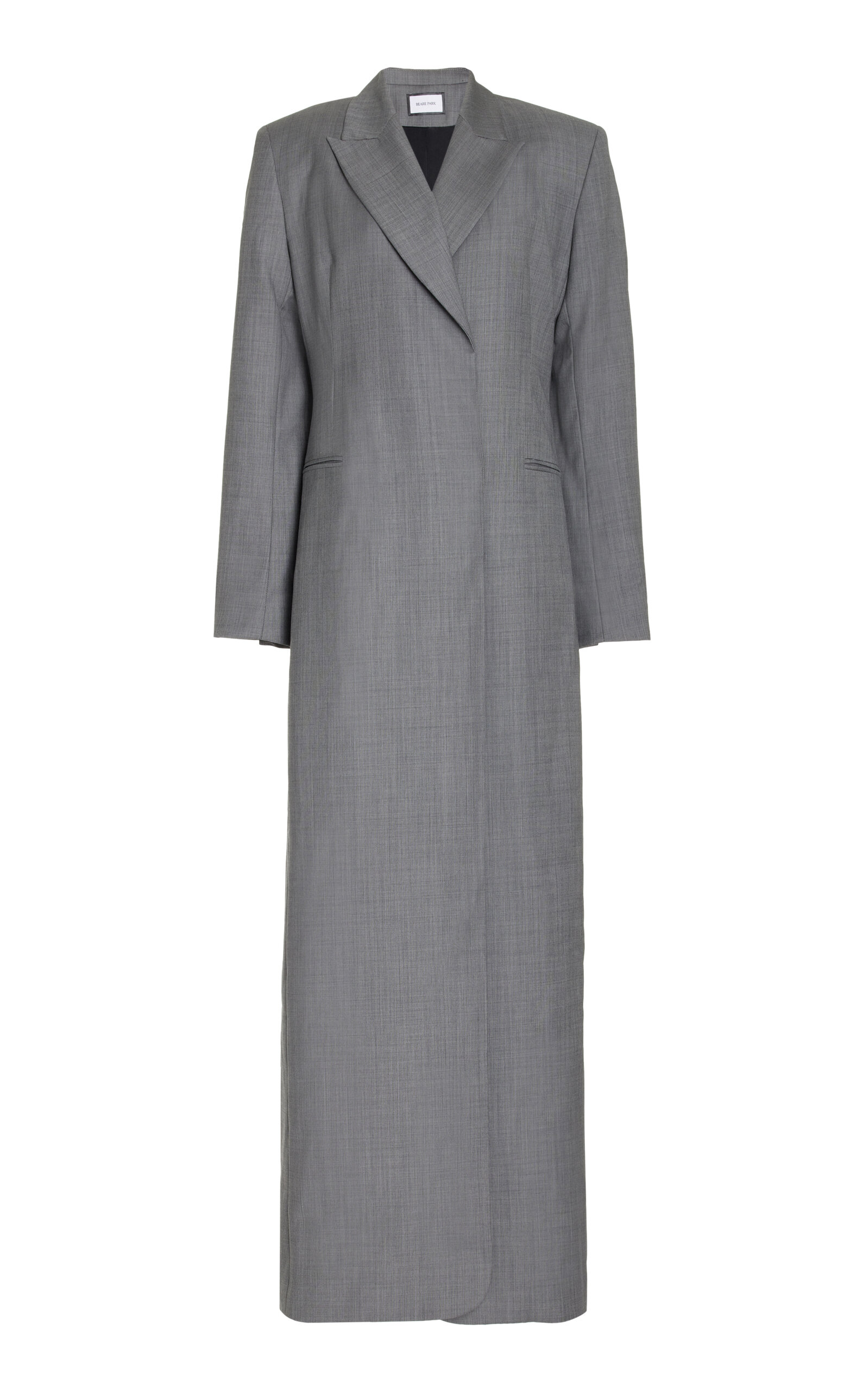 Beare Park Tailored Wool Wrap Coat - Grey