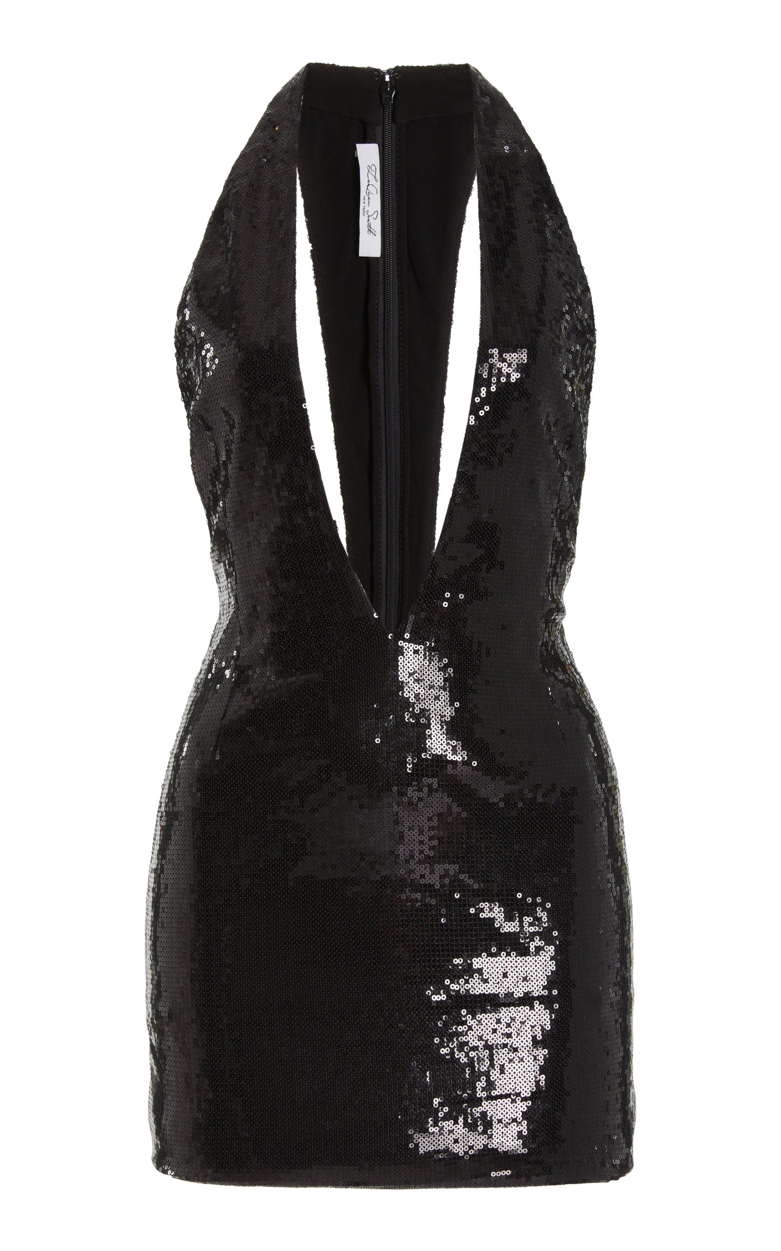 laquan smith mini dress LaQuan Smith Women's Cross Grain Long Sleeve Minidress - Black
