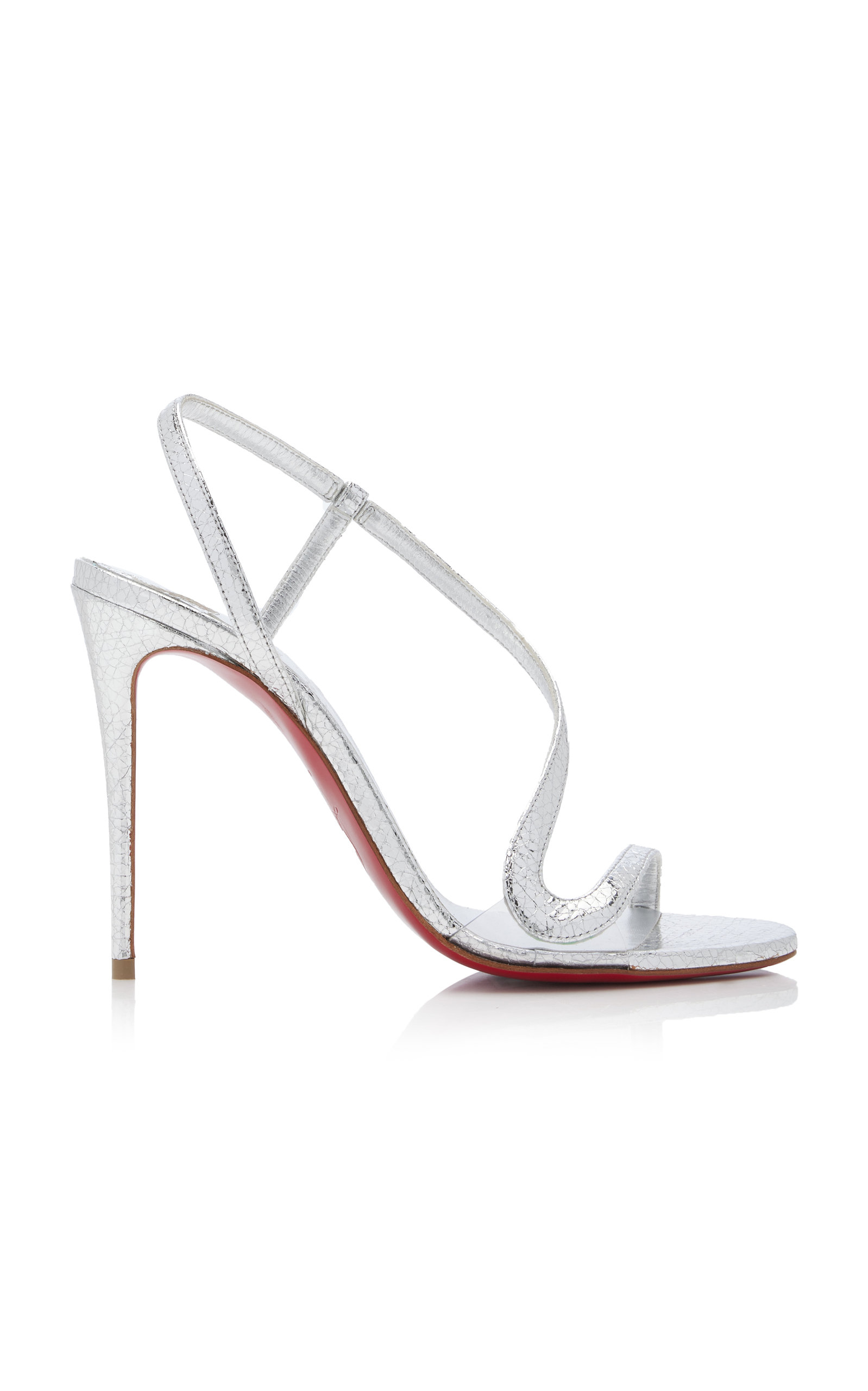 Shop Christian Louboutin Rosalie 100mm Star Leather Sandals In Silver
