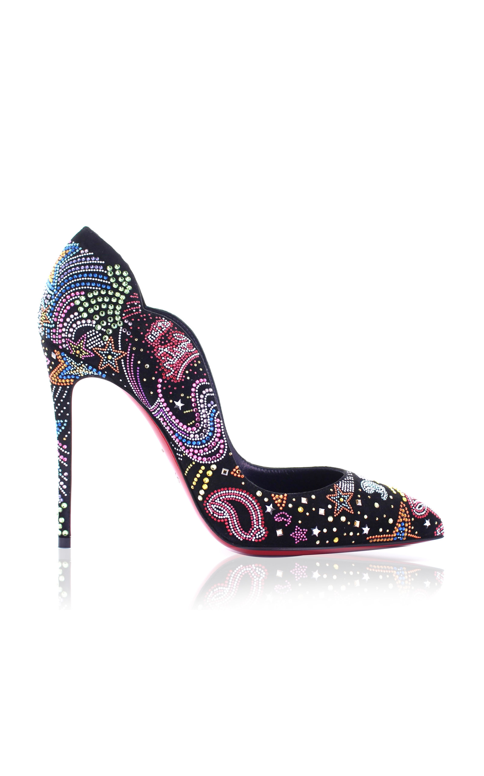 Christian Louboutin Hot Chick 100mm Crystal-embellished Leather Pumps In Multi