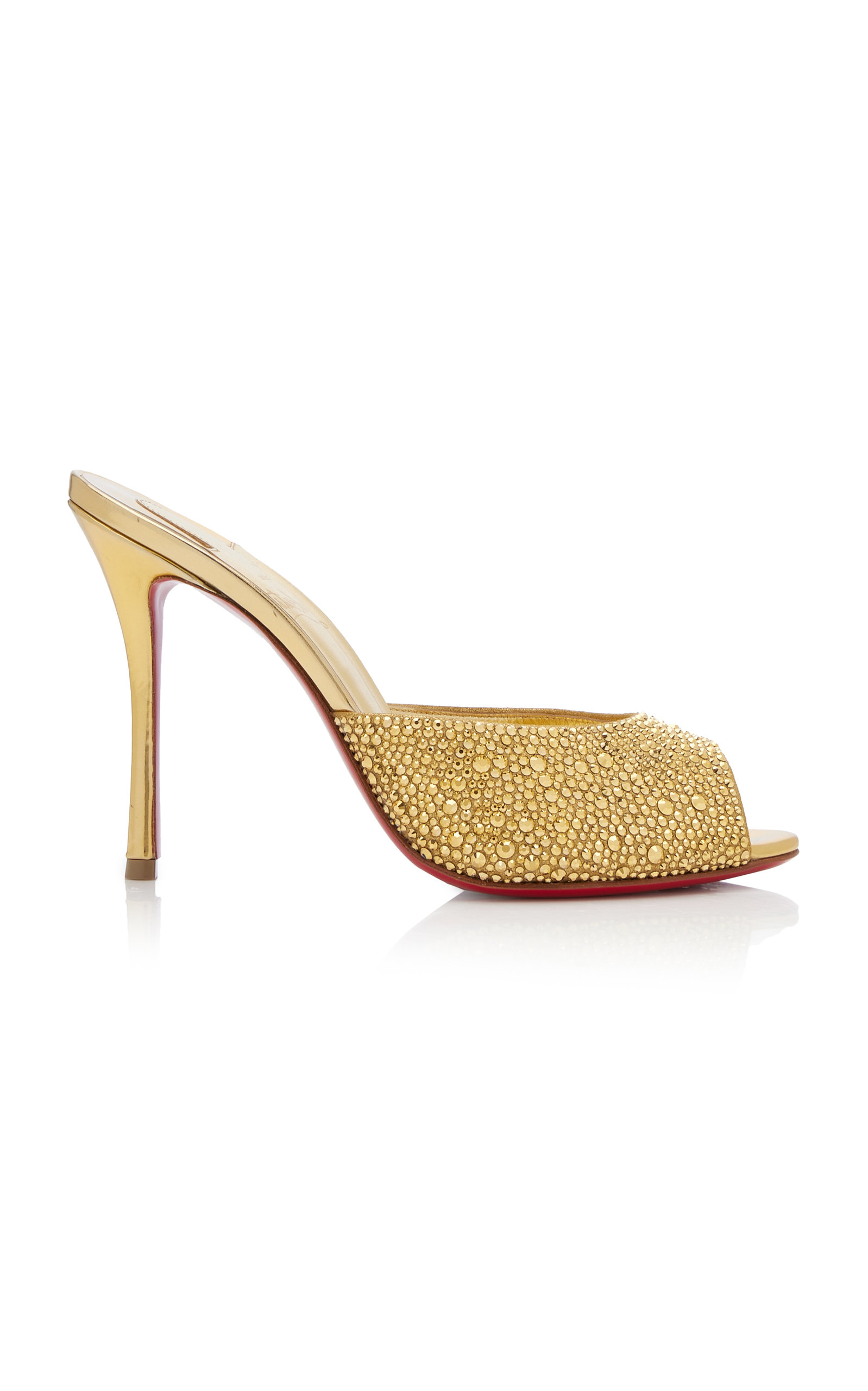 CHRISTIAN LOUBOUTIN ME DOLLY 100MM EMBELLISHED LEATHER MULES
