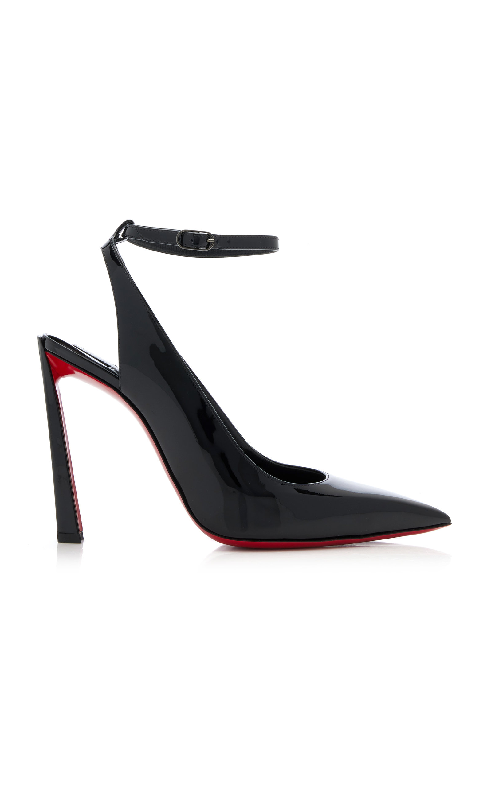 Christian Louboutin Condora Leather Red Sole Ankle-strap Pumps In Black