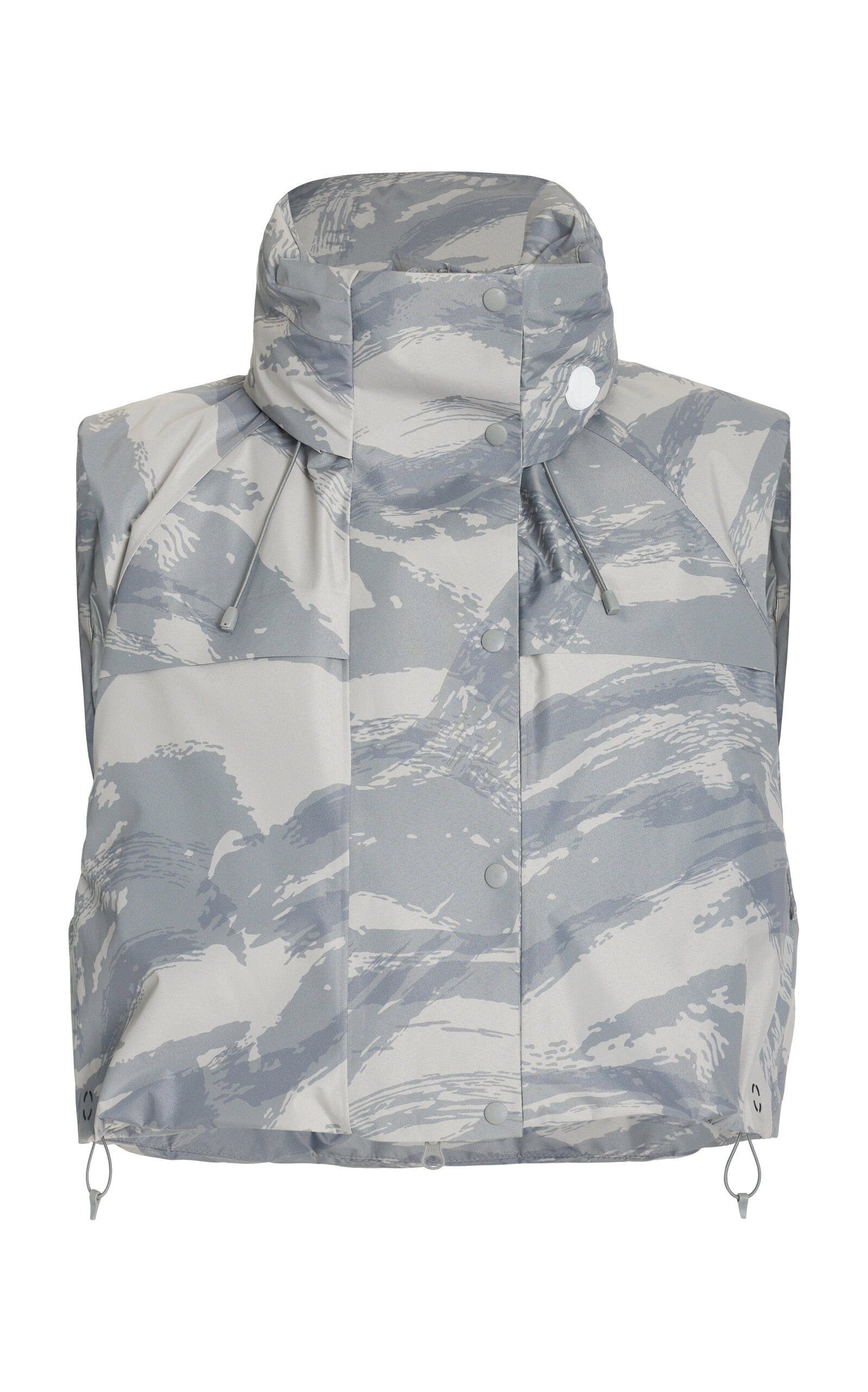 Shop Moncler Genius 4 Moncler Hyke Vanilis Cropped Camouflage Gore-tex Vest In Print