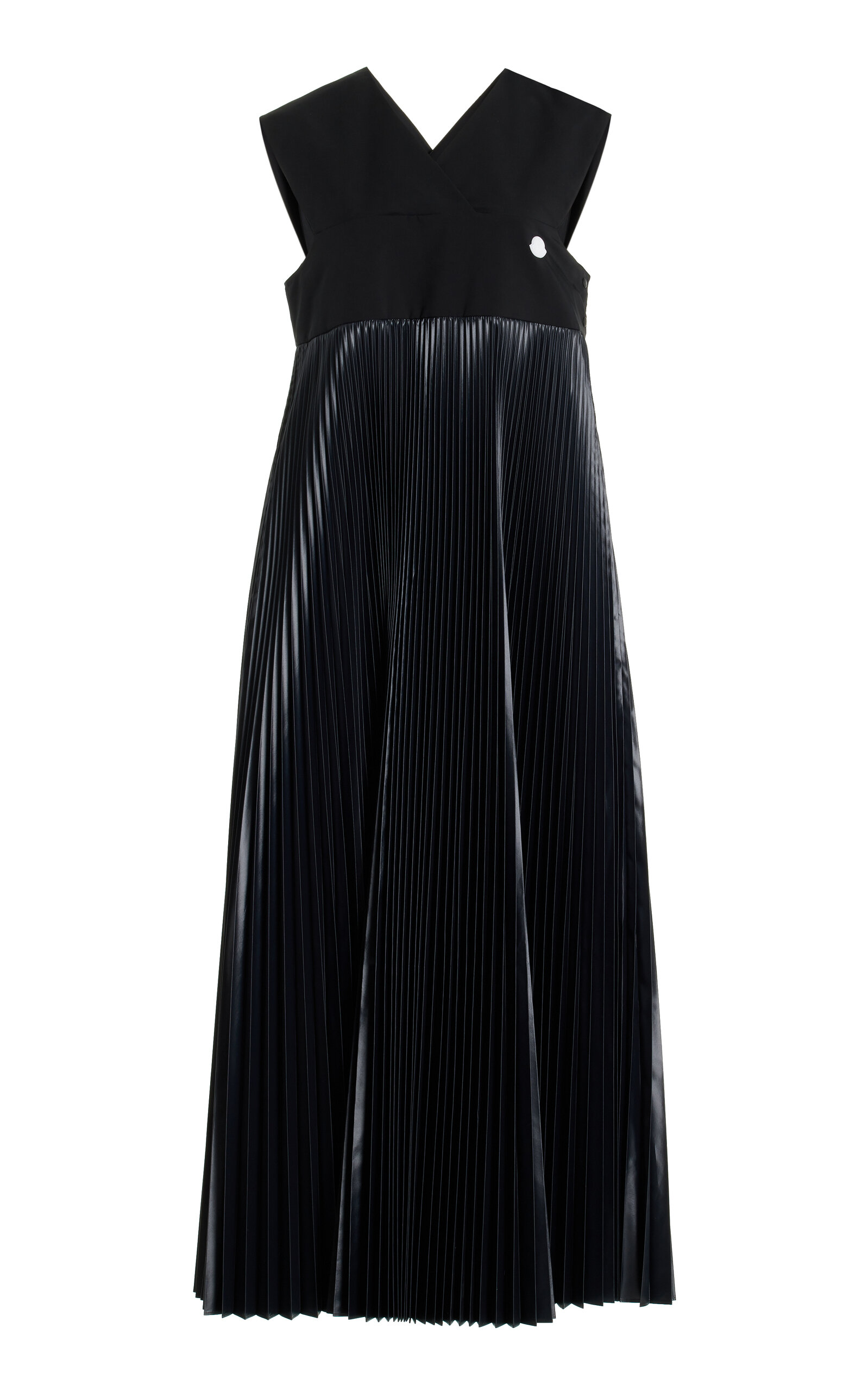 Shop Moncler Genius 4 Moncler Hyke Plisse Maxi Dress In Black