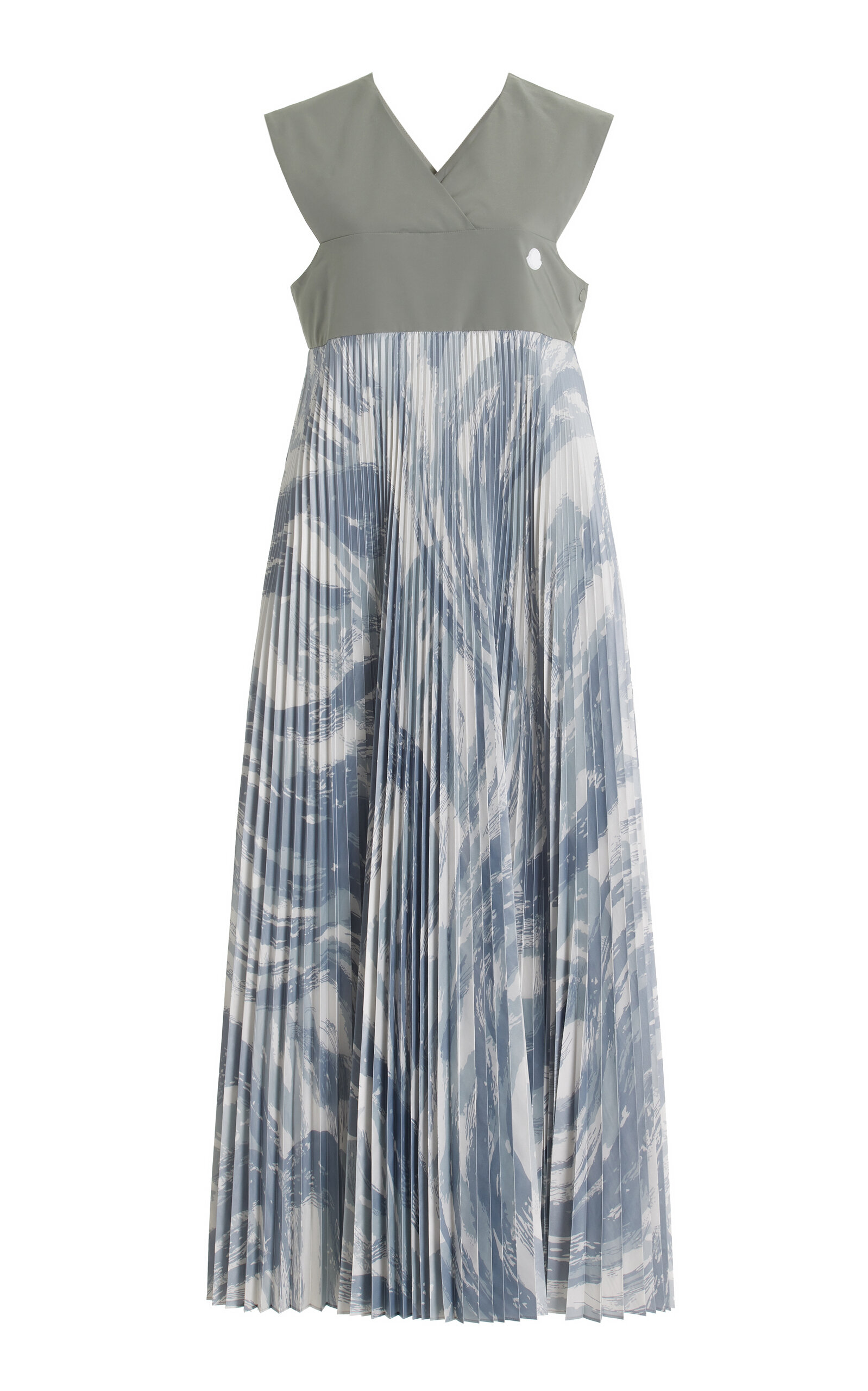 Shop Moncler Genius 4 Moncler Hyke Plisse Maxi Dress In Grey