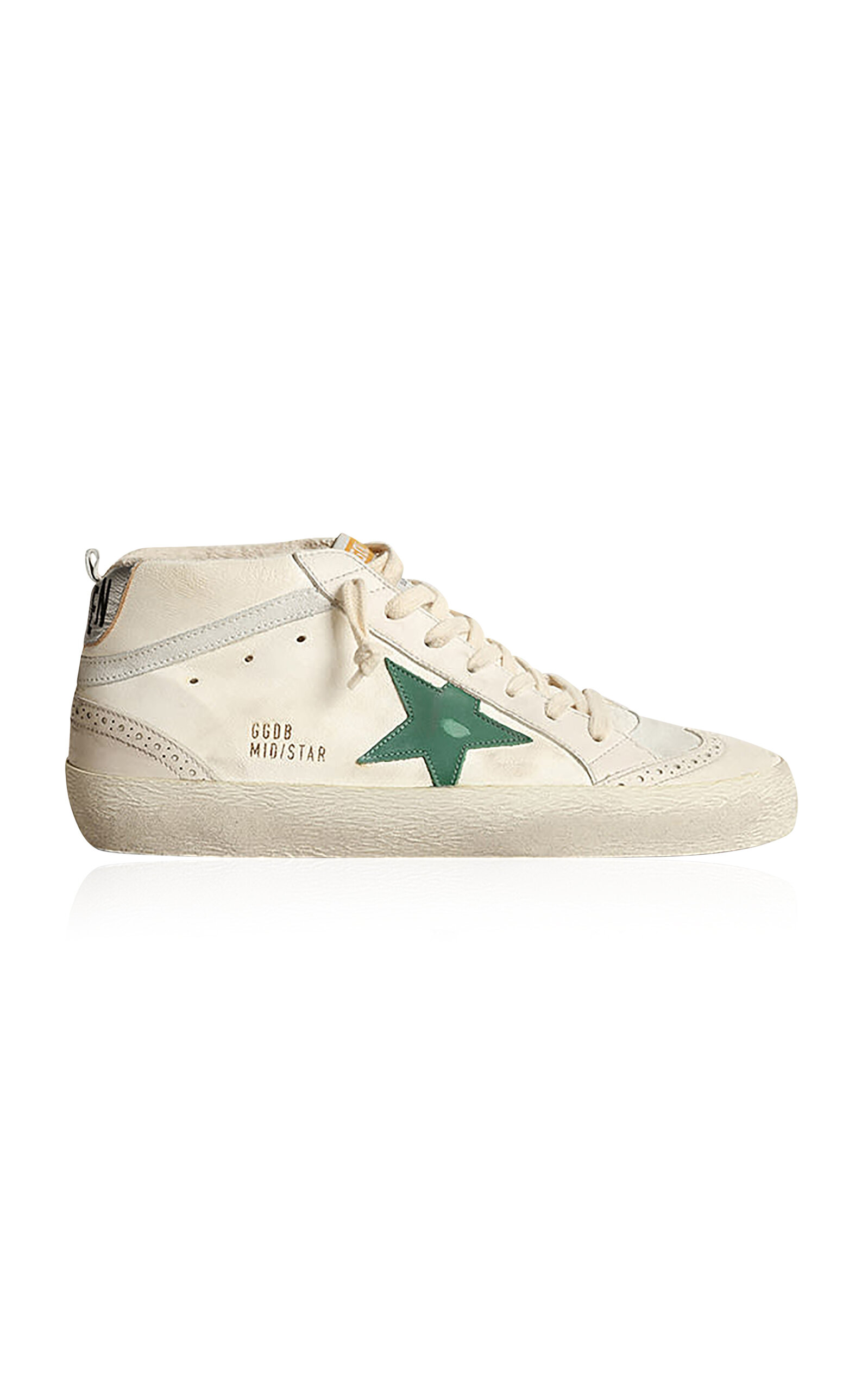 Golden Goose - Women's Mid Star Leather Sneakers - White - IT 36 - Moda Operandi