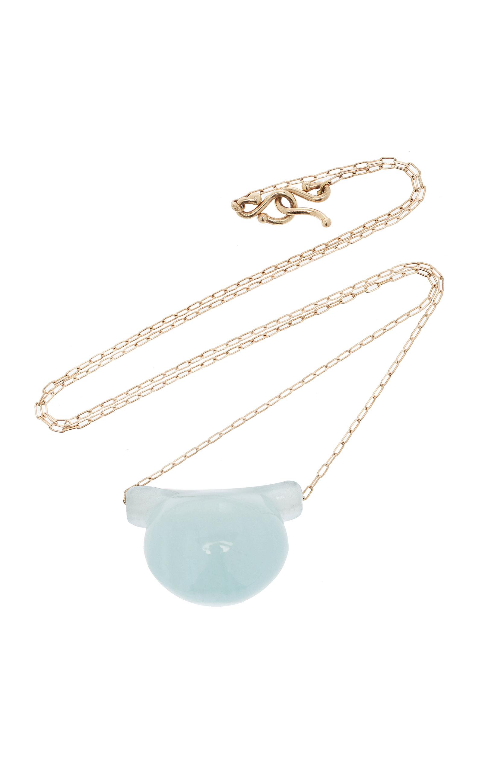 Etruscan 14K Yellow Gold Aquamarine Necklace