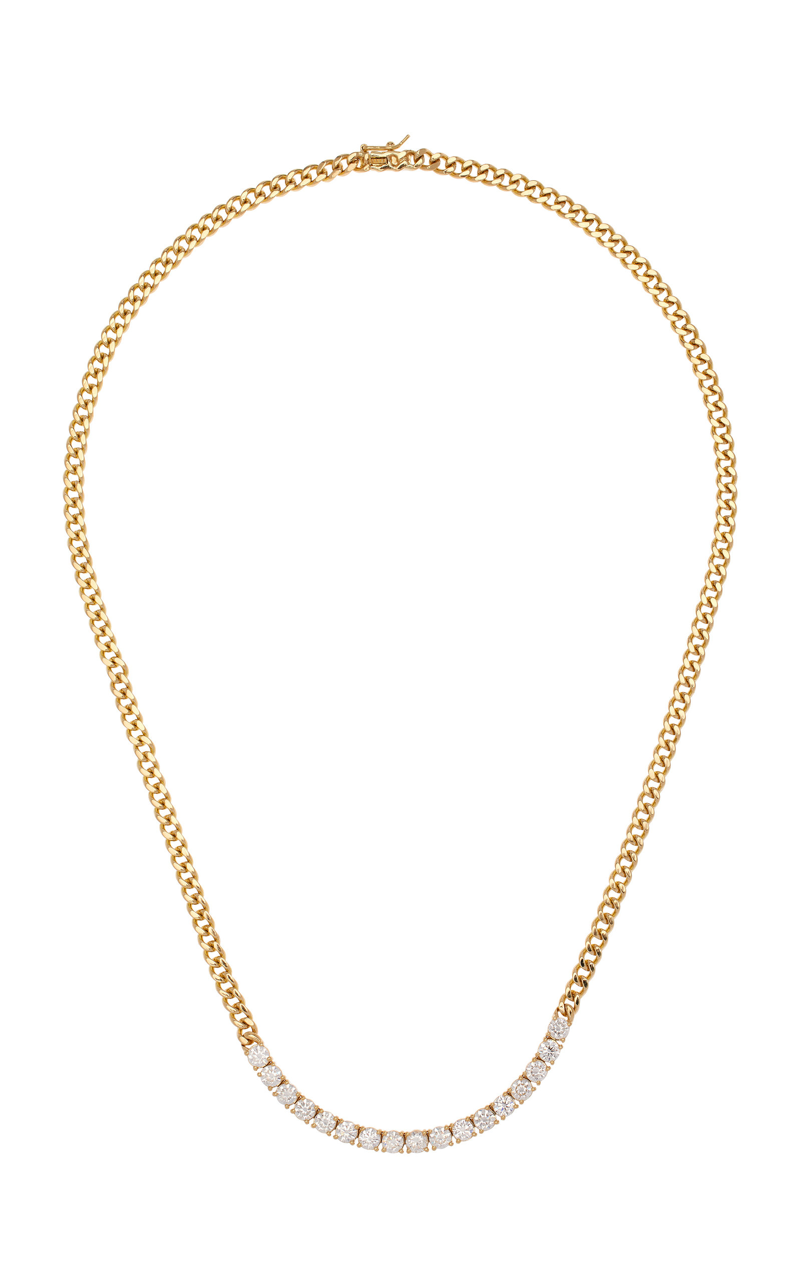18K Yellow Gold Diamond Chain Necklace