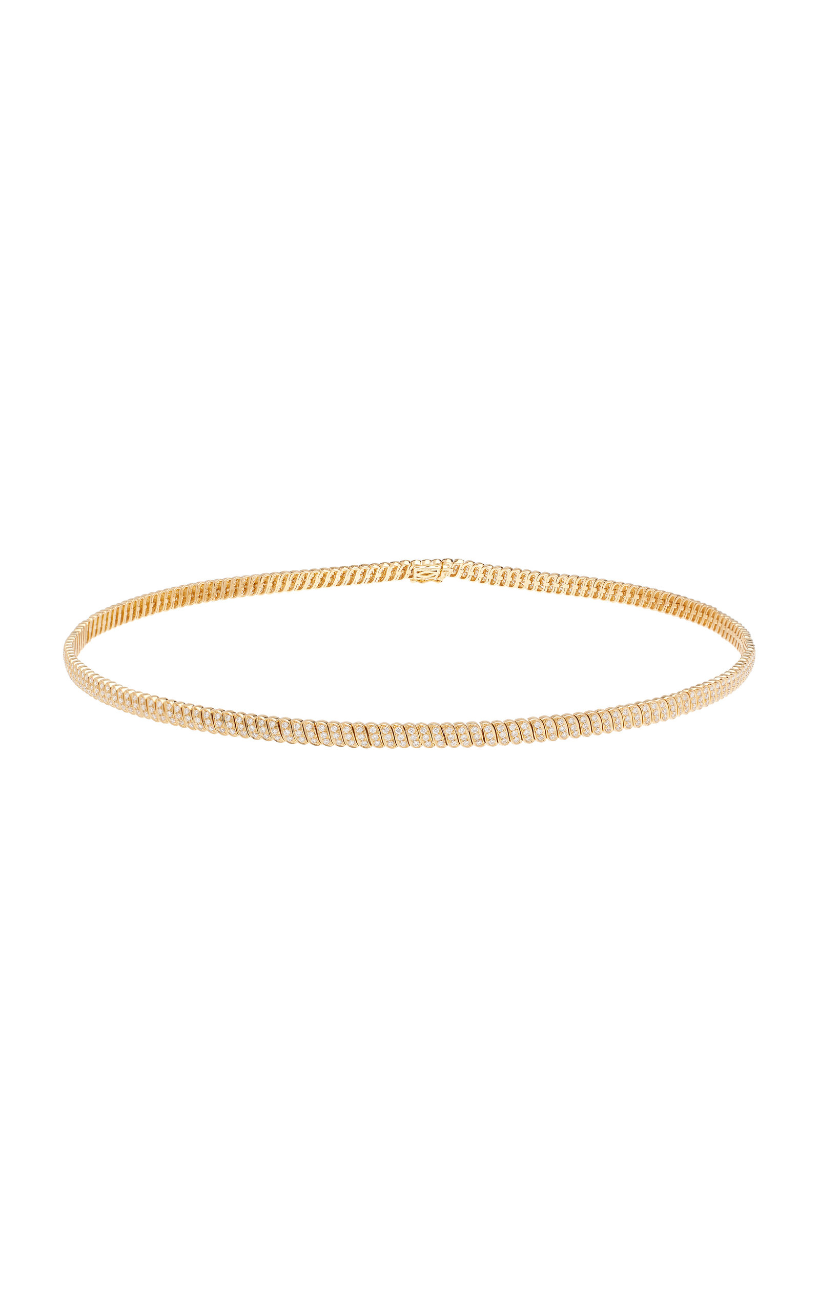 Thin Zoe 18K Yellow Gold Diamond Choker