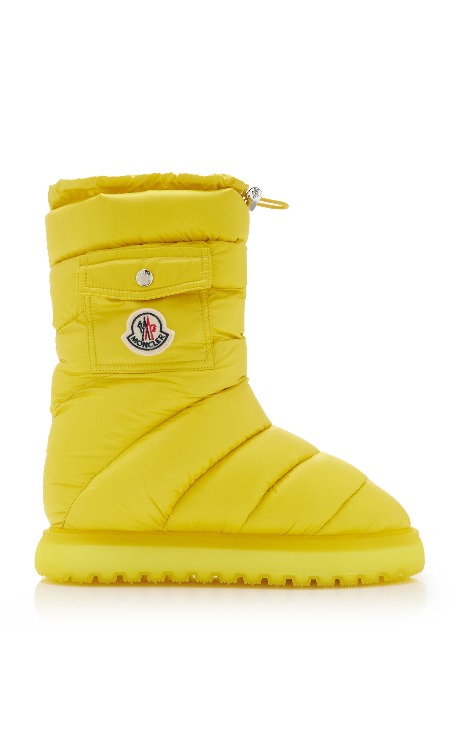 Moncler Gaia Pocket Yellow Snow Boots In Yellow
