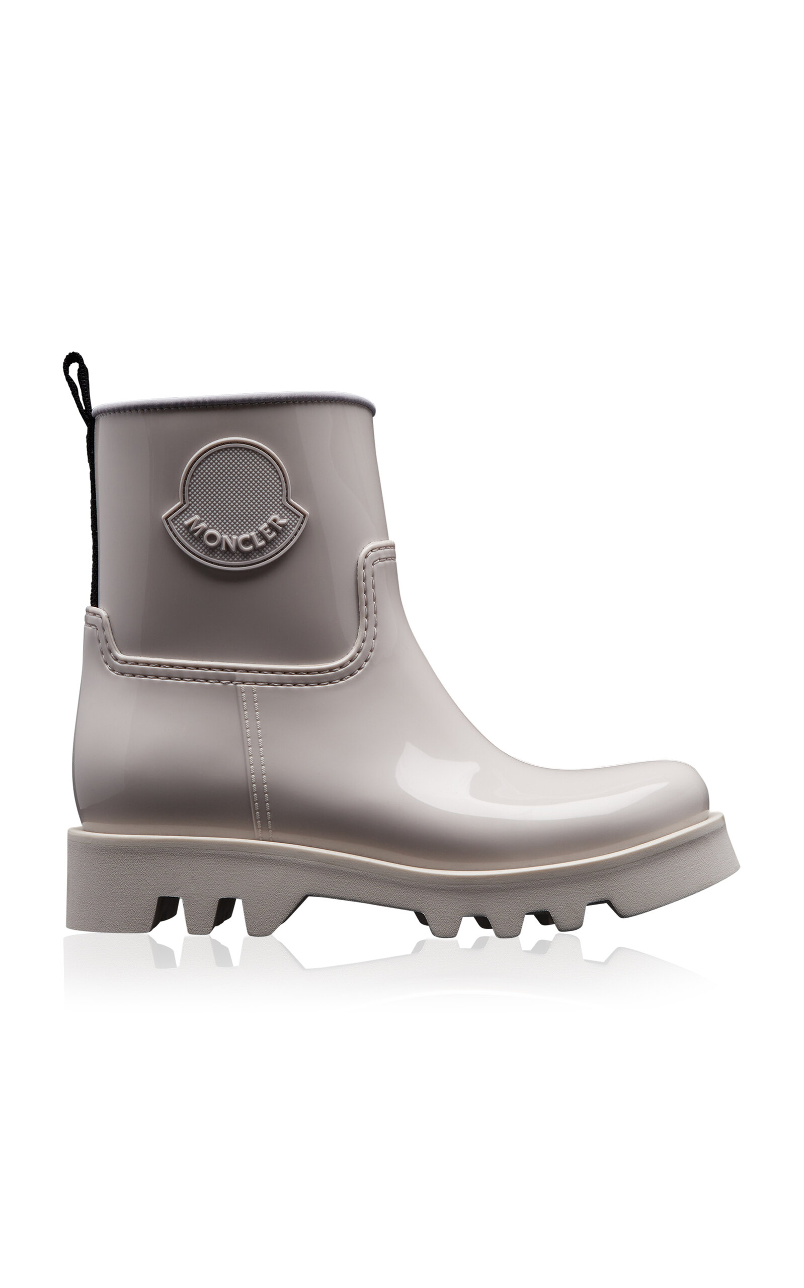 Moncler Ginette Rubber Rain Boots In Grey