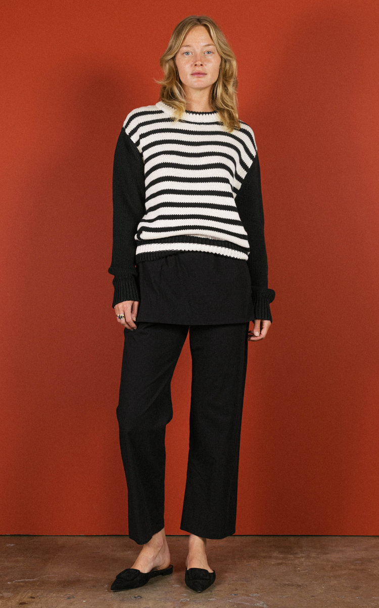 Ciao Lucia Valentina Cotton Sweater - Black/white